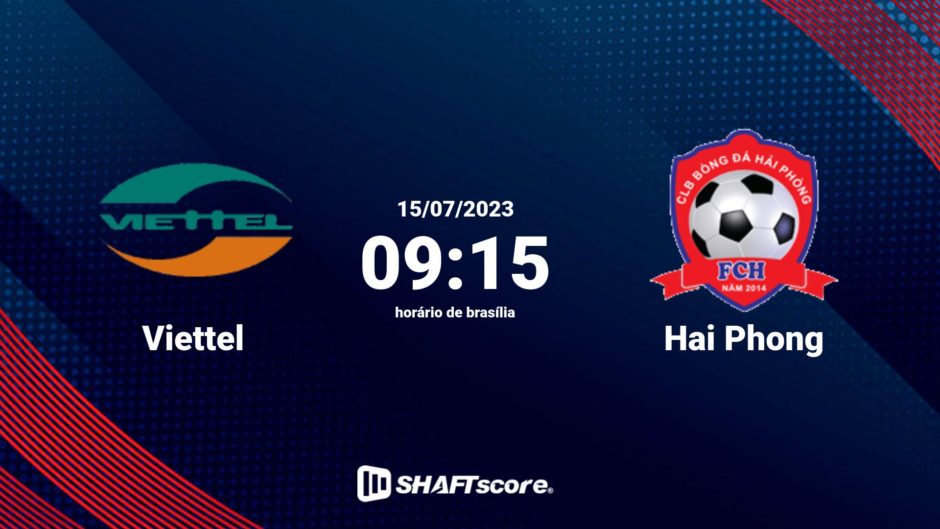 Estatísticas do jogo Viettel vs Hai Phong 15.07 09:15