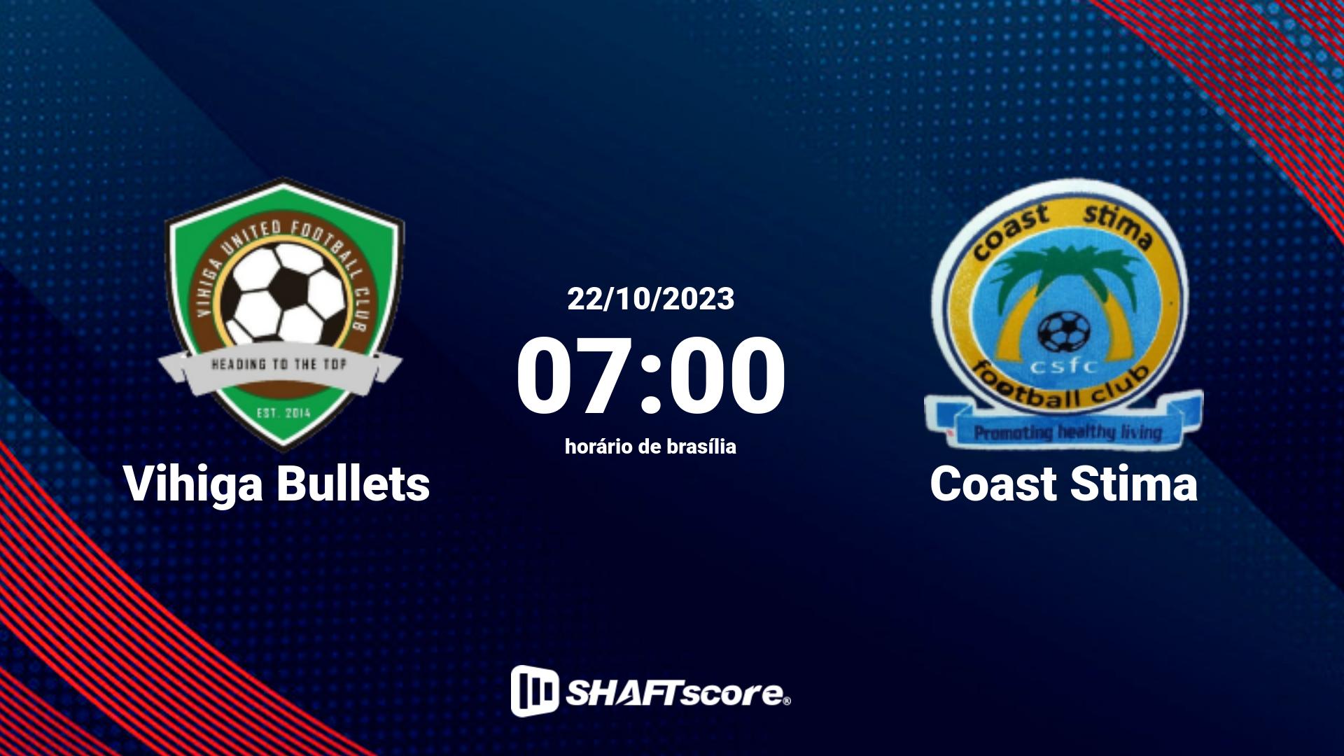 Estatísticas do jogo Vihiga Bullets vs Coast Stima 22.10 07:00