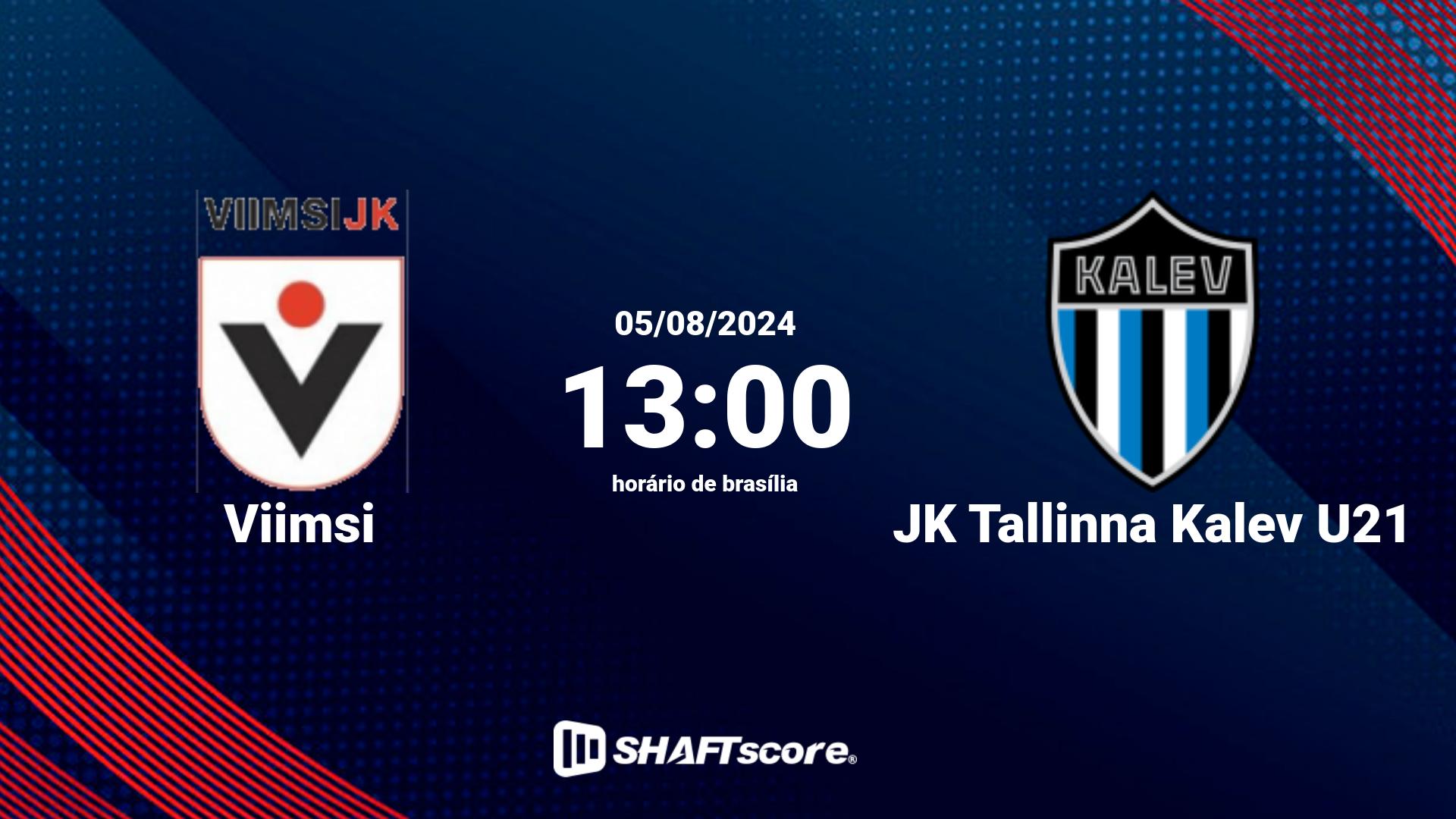 Estatísticas do jogo Viimsi vs JK Tallinna Kalev U21 05.08 13:00