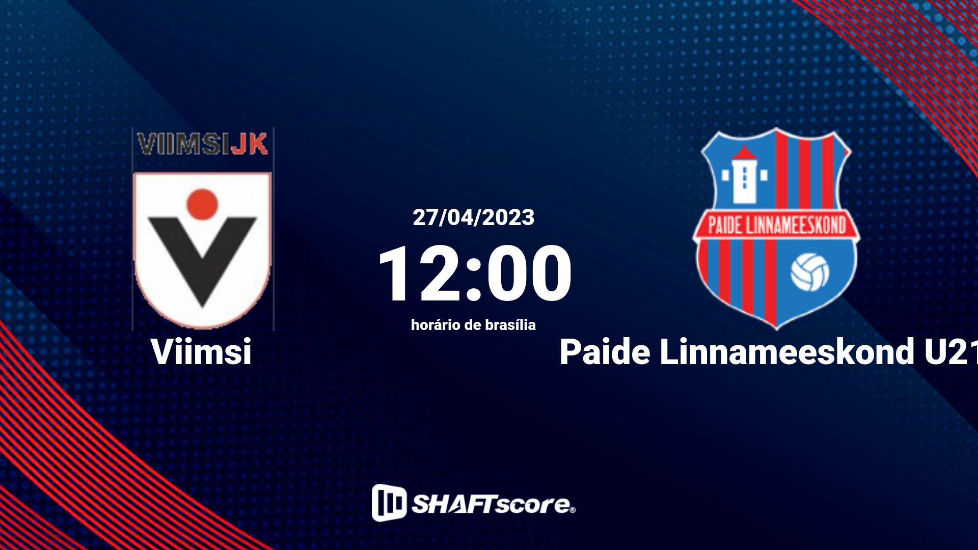 Estatísticas do jogo Viimsi vs Paide Linnameeskond U21 27.04 12:00