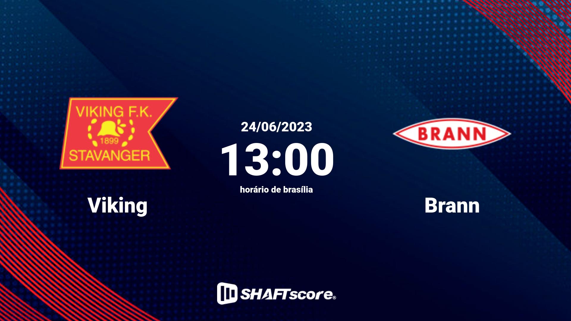 Estatísticas do jogo Viking vs Brann 24.06 13:00