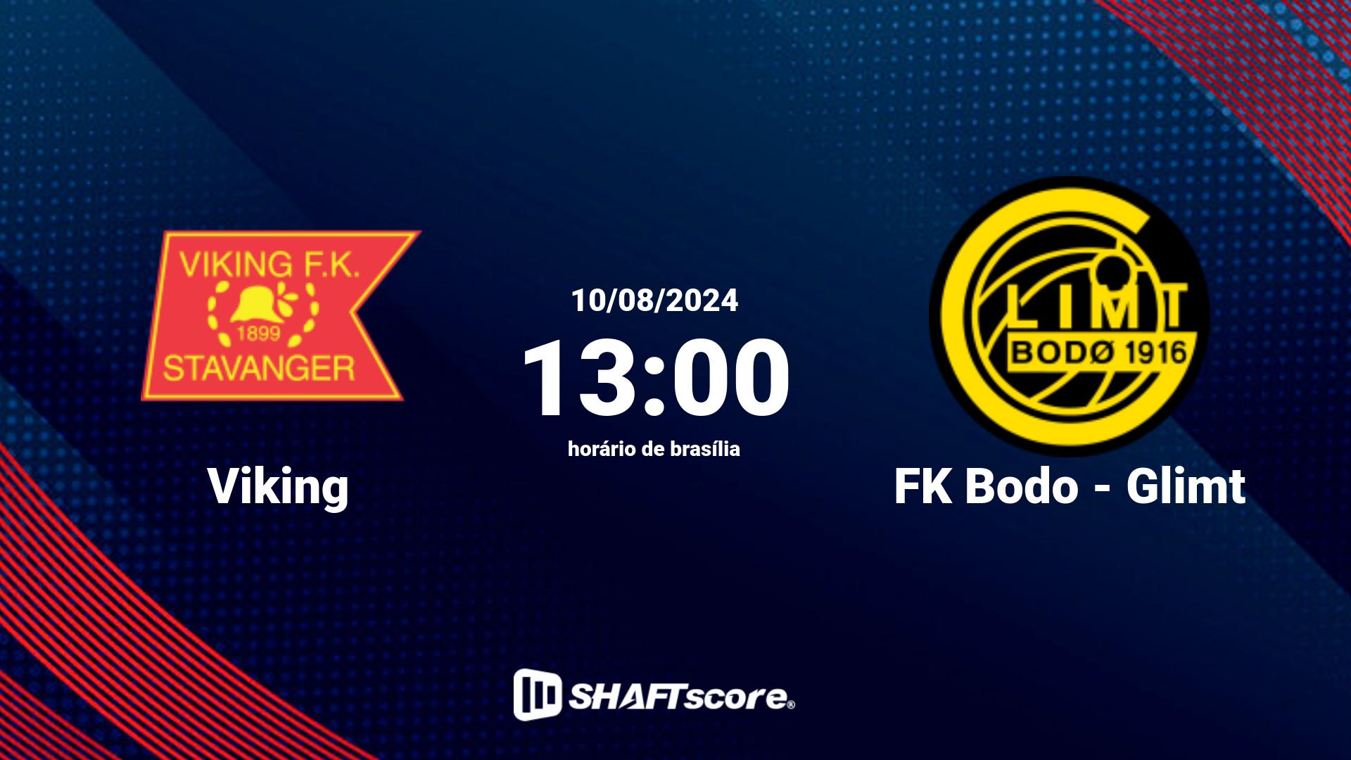 Estatísticas do jogo Viking vs FK Bodo - Glimt 10.08 13:00