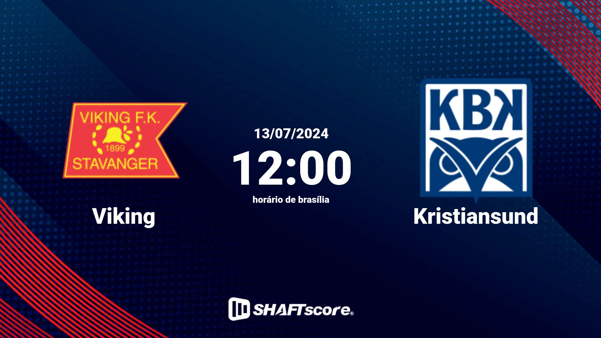 Estatísticas do jogo Viking vs Kristiansund 13.07 12:00