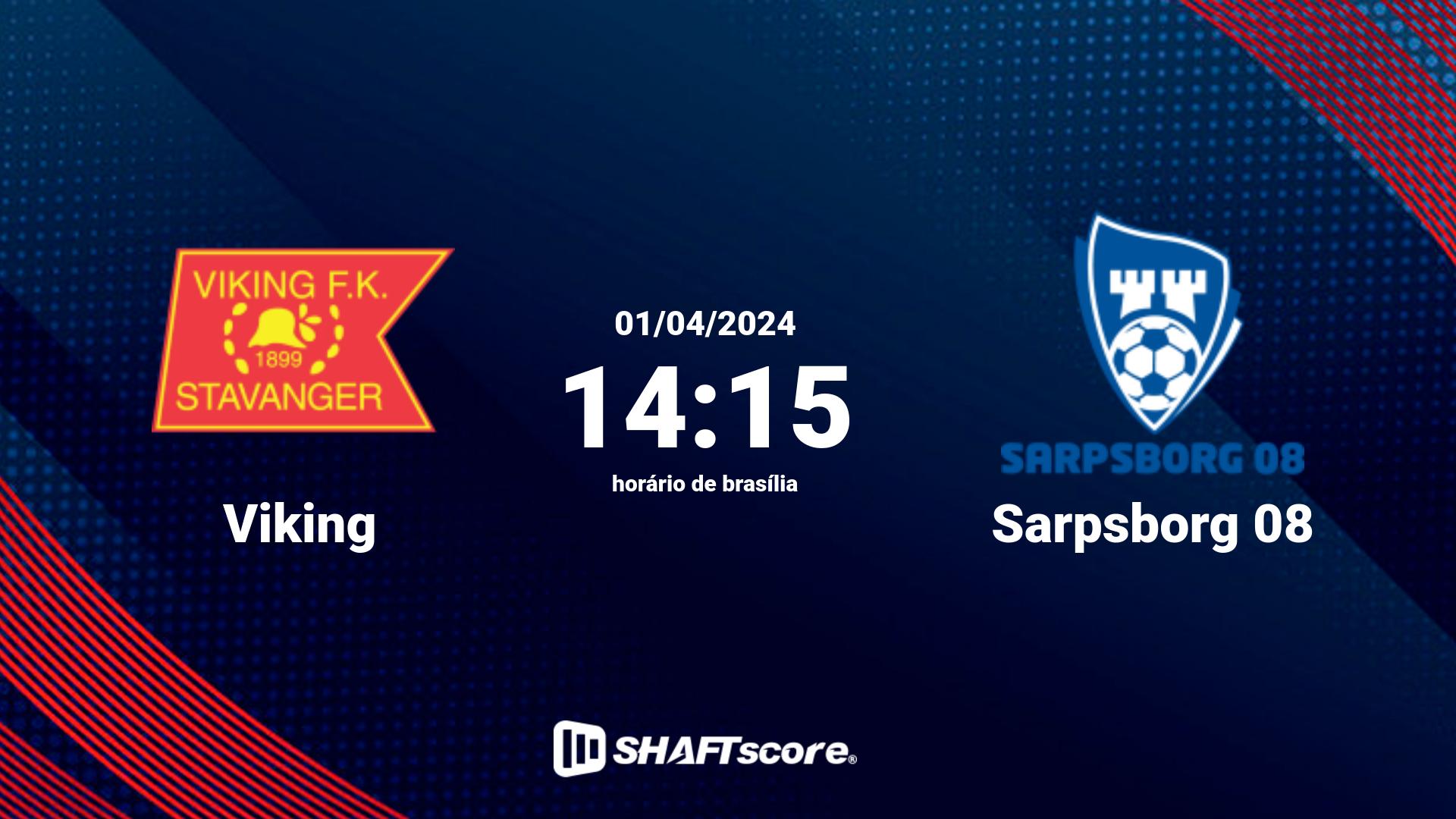 Estatísticas do jogo Viking vs Sarpsborg 08 01.04 14:15