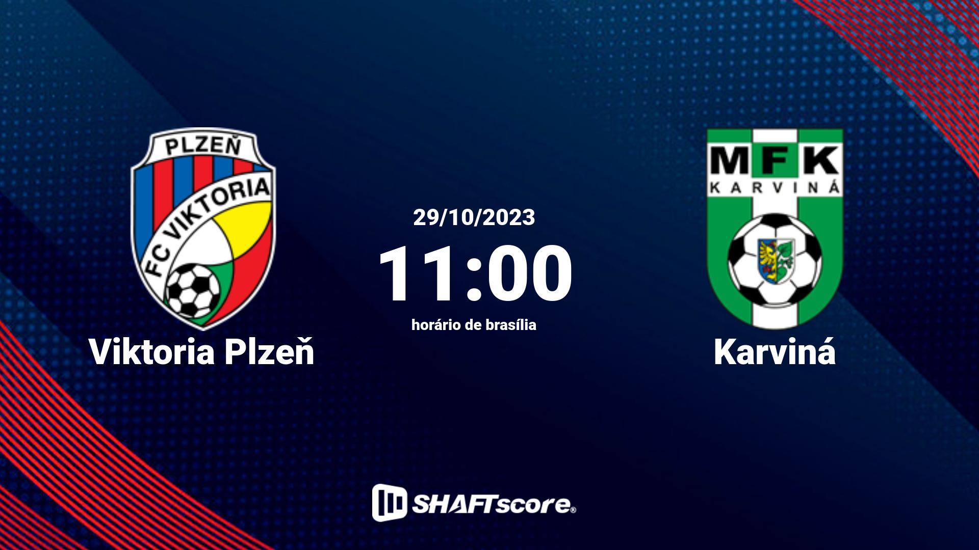 Estatísticas do jogo Viktoria Plzeň vs Karviná 29.10 11:00