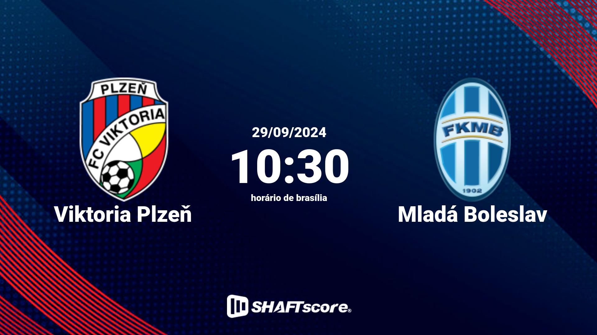 Estatísticas do jogo Viktoria Plzeň vs Mladá Boleslav 29.09 10:30