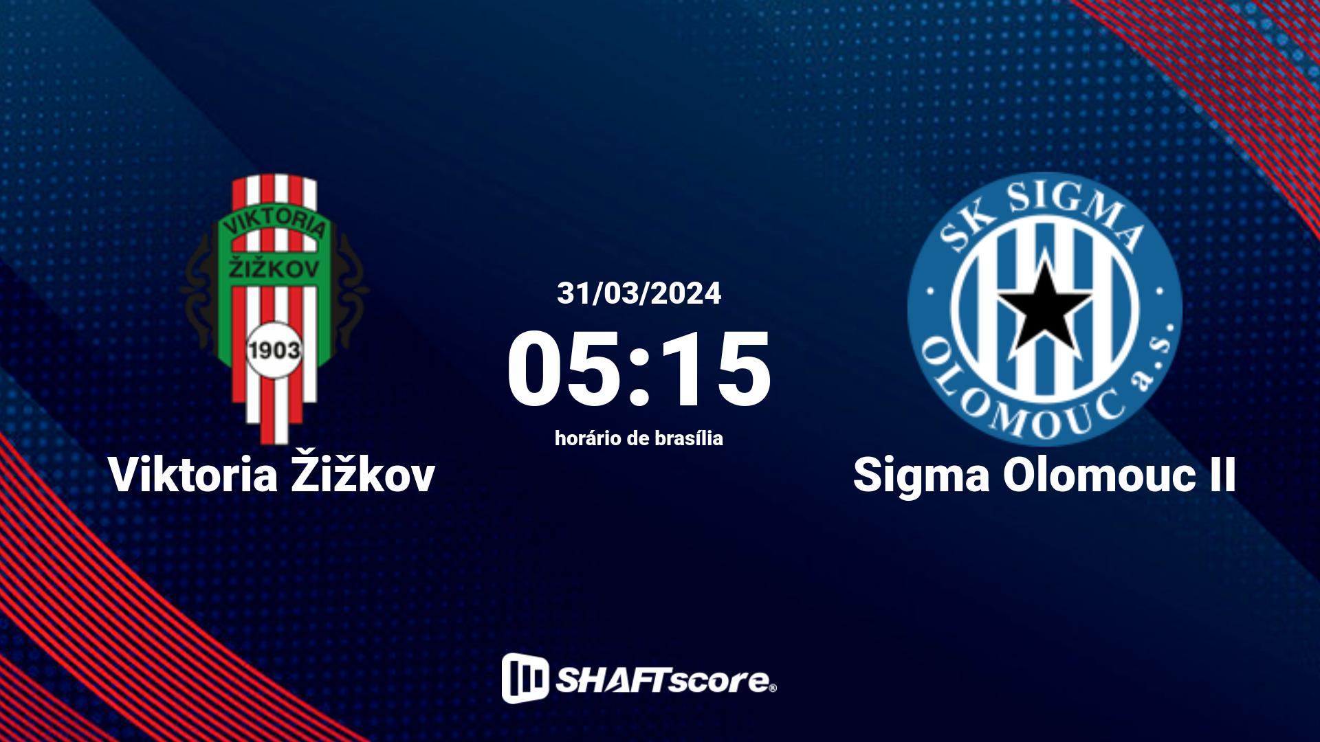 Estatísticas do jogo Viktoria Žižkov vs Sigma Olomouc II 31.03 05:15