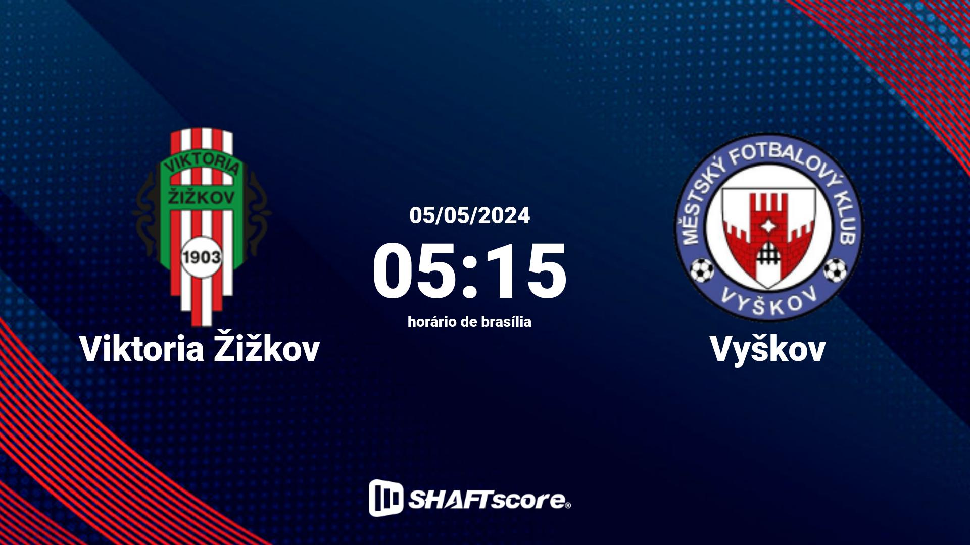 Estatísticas do jogo Viktoria Žižkov vs Vyškov 05.05 05:15