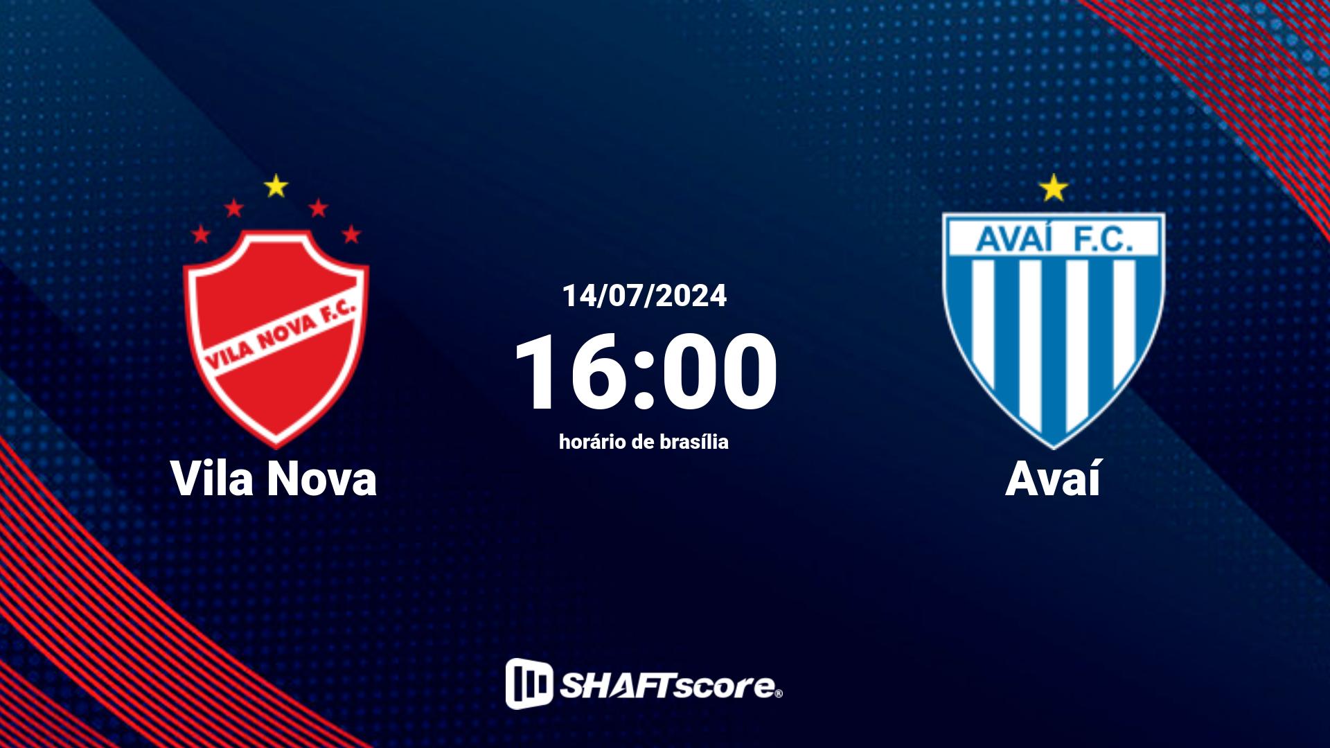 Estatísticas do jogo Vila Nova vs Avaí 14.07 16:00
