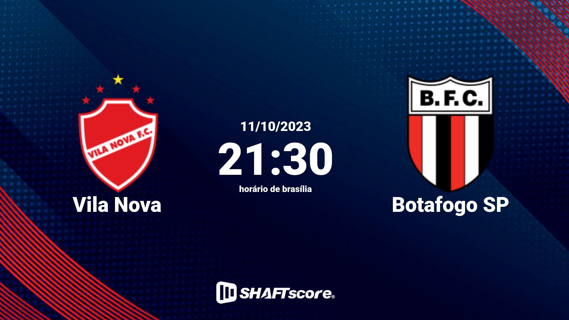 Estatísticas do jogo Vila Nova vs Botafogo SP 11.10 21:30