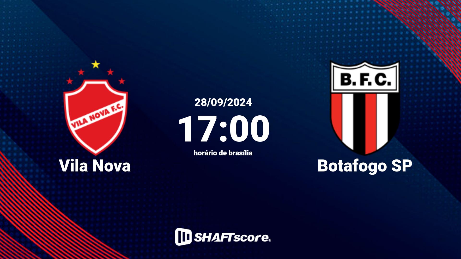 Estatísticas do jogo Vila Nova vs Botafogo SP 28.09 17:00