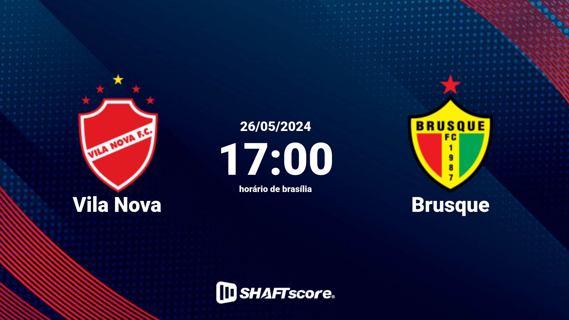 Estatísticas do jogo Vila Nova vs Brusque 26.05 17:00