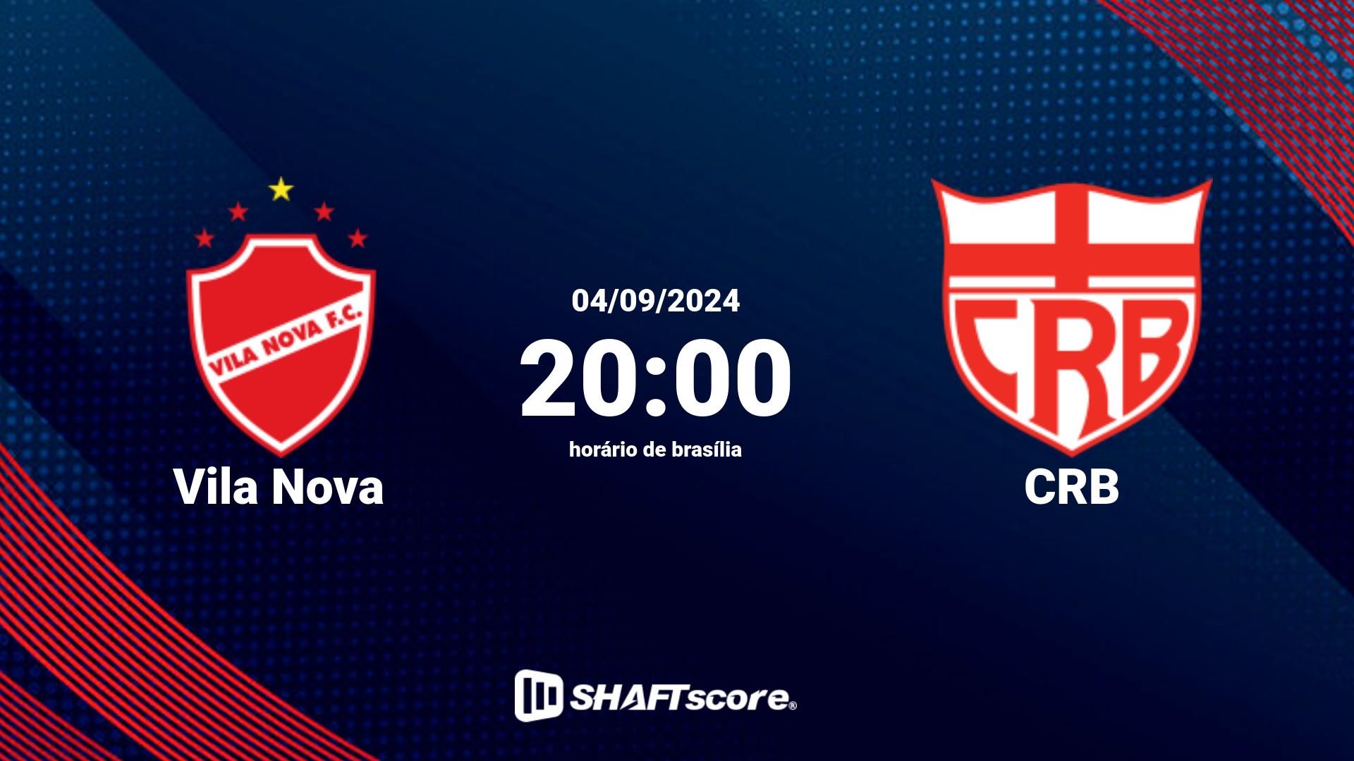 Estatísticas do jogo Vila Nova vs CRB 04.09 20:00