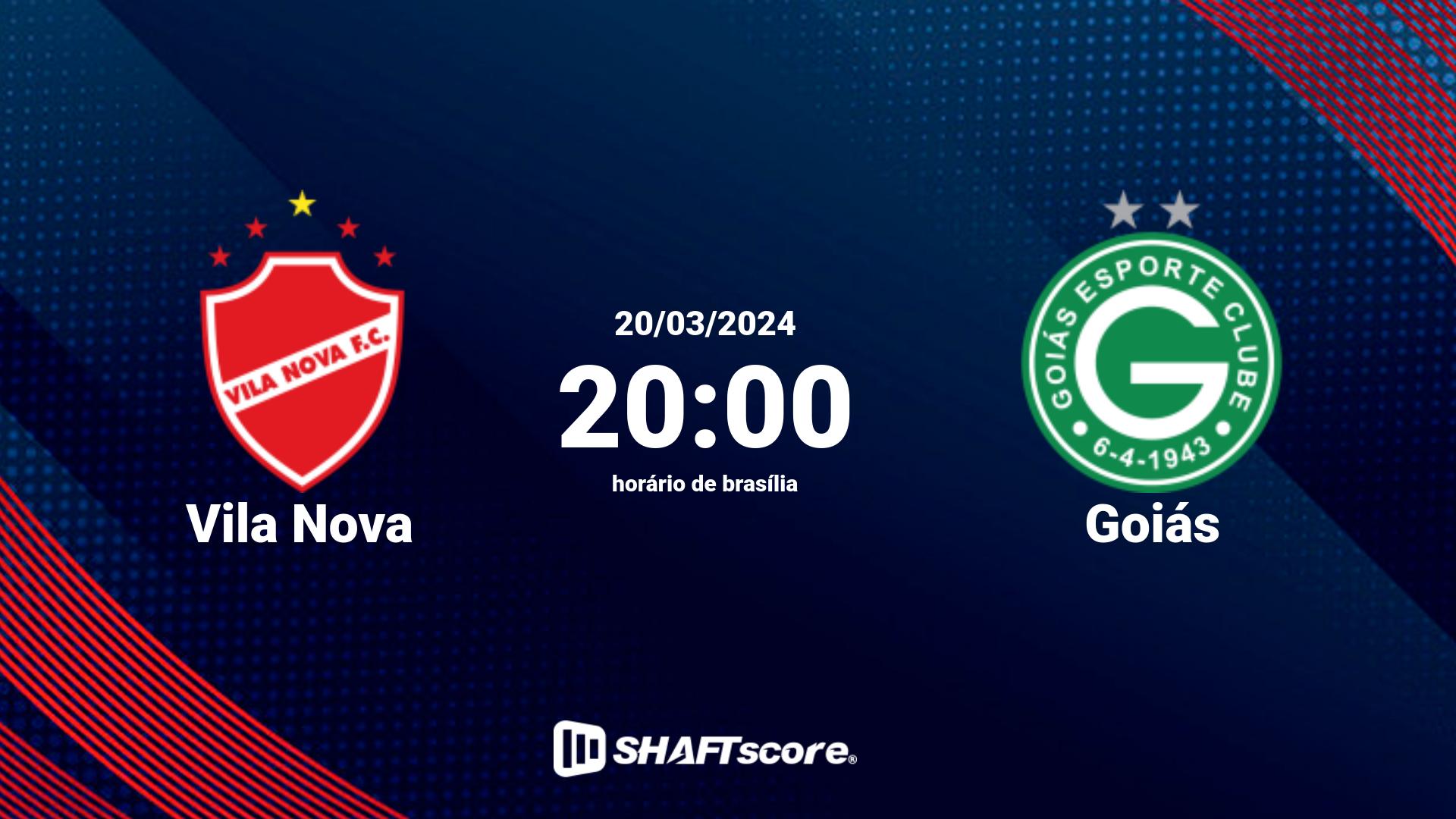 Estatísticas do jogo Vila Nova vs Goiás 20.03 20:00