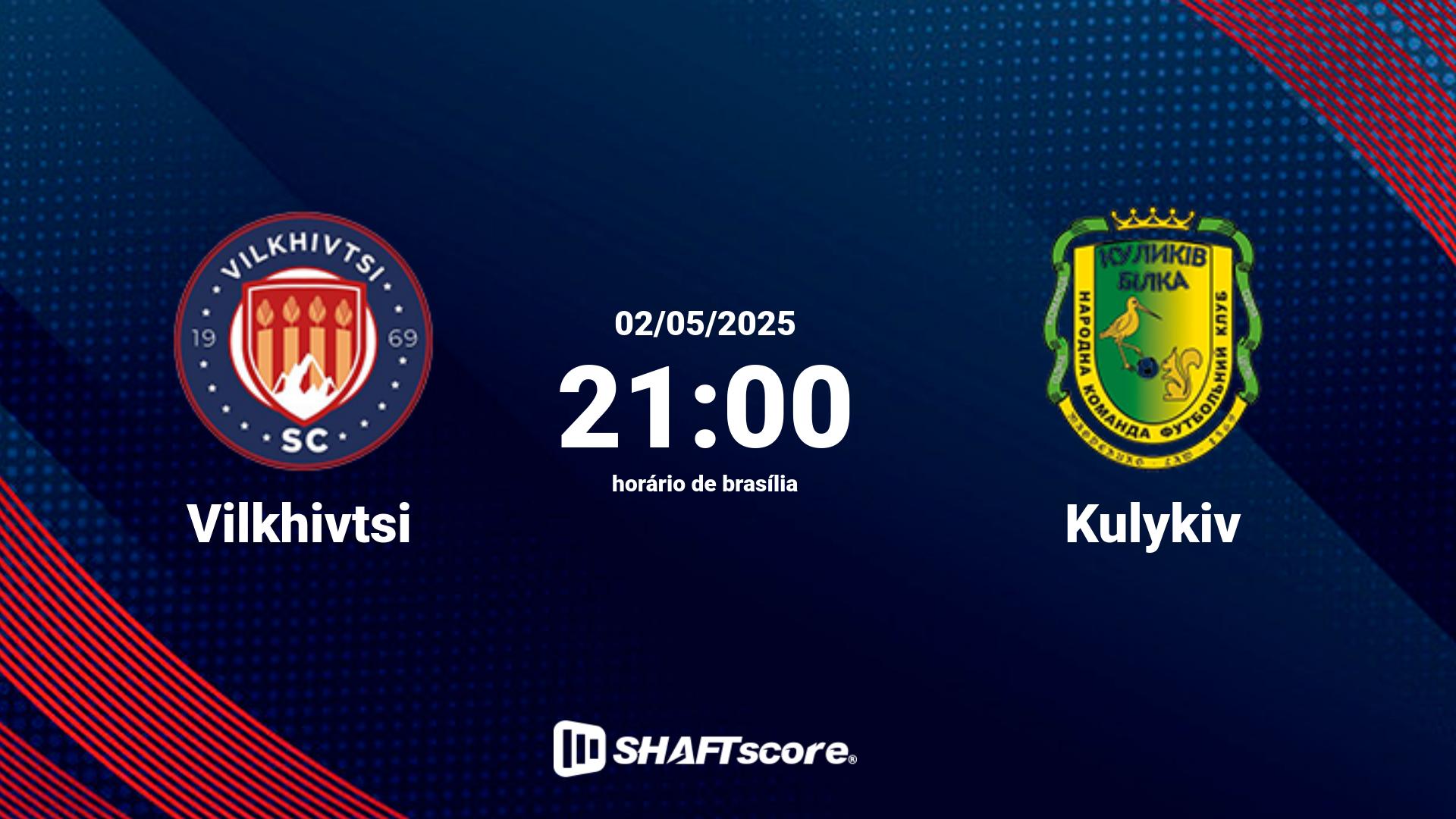 Estatísticas do jogo Vilkhivtsi vs Kulykiv 02.05 21:00