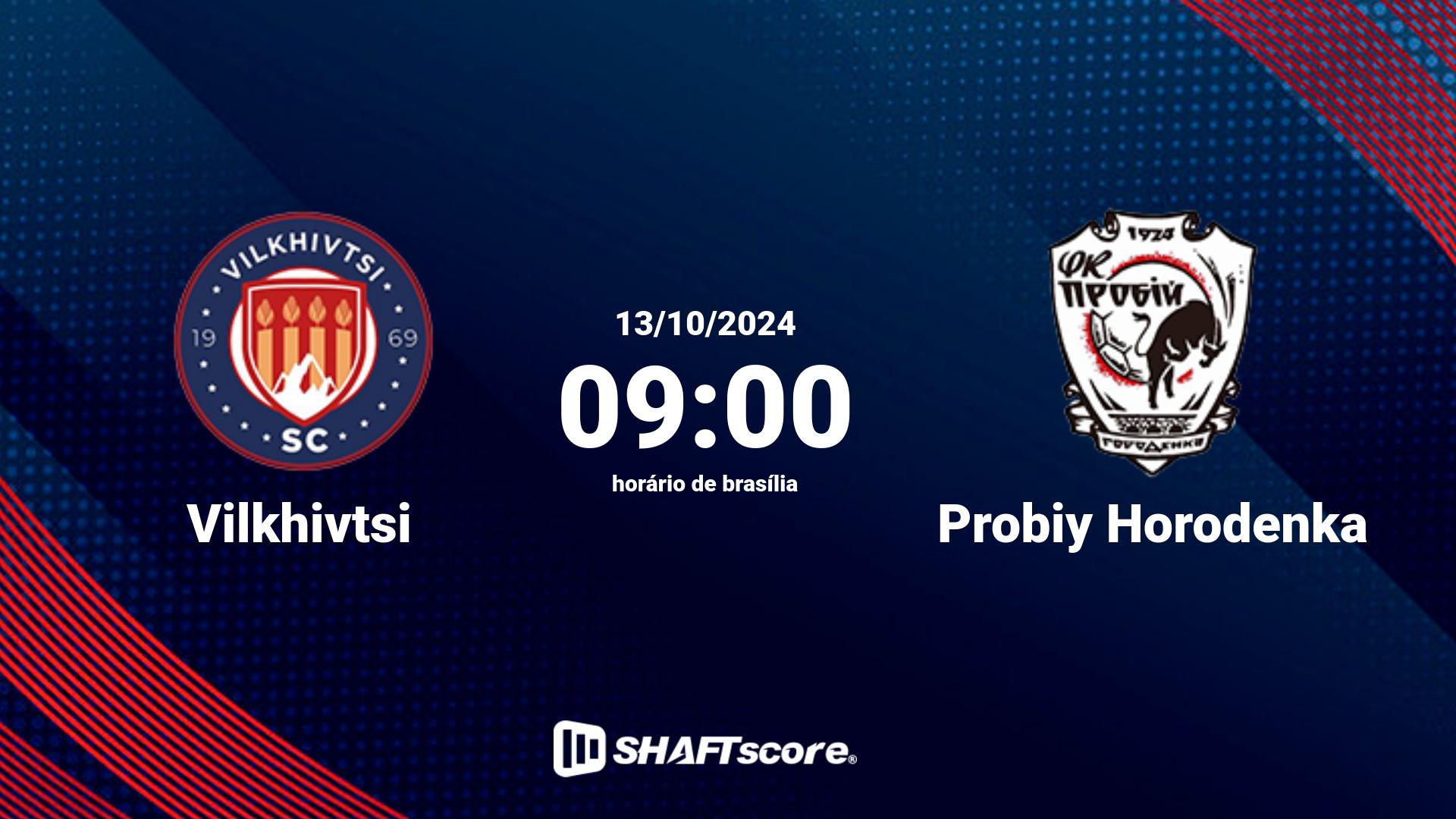 Estatísticas do jogo Vilkhivtsi vs Probiy Horodenka 13.10 09:00