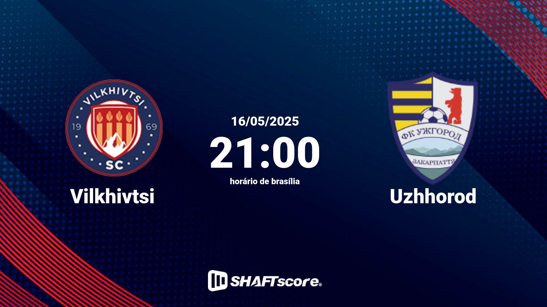 Estatísticas do jogo Vilkhivtsi vs Uzhhorod 16.05 21:00