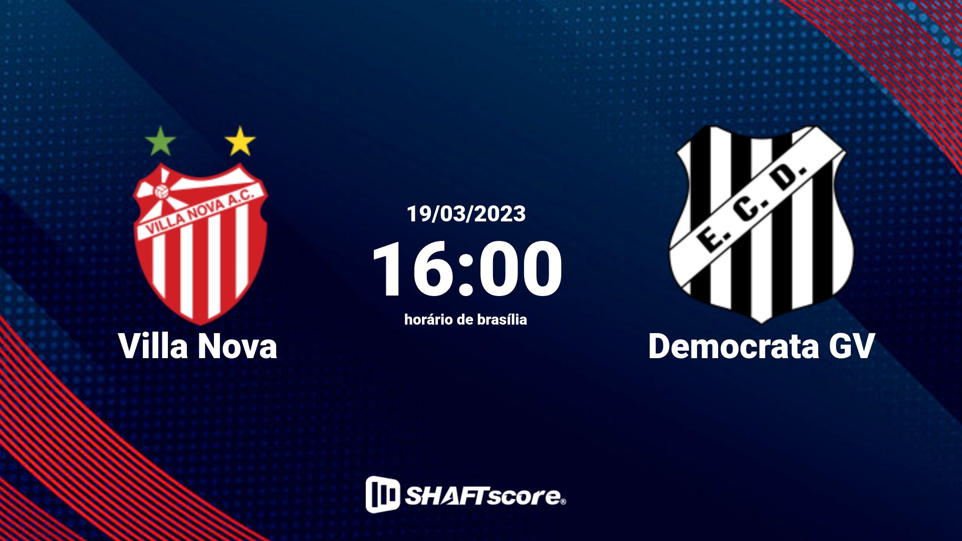 Estatísticas do jogo Villa Nova vs Democrata GV 19.03 16:00