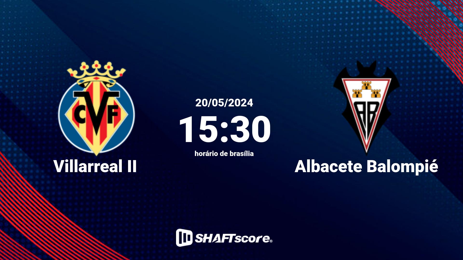 Estatísticas do jogo Villarreal II vs Albacete Balompié 20.05 15:30