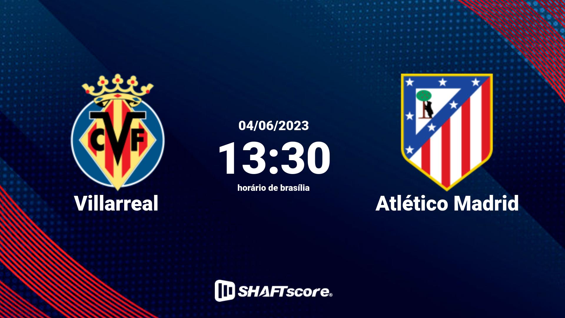 Estatísticas do jogo Villarreal vs Atlético Madrid 04.06 13:30