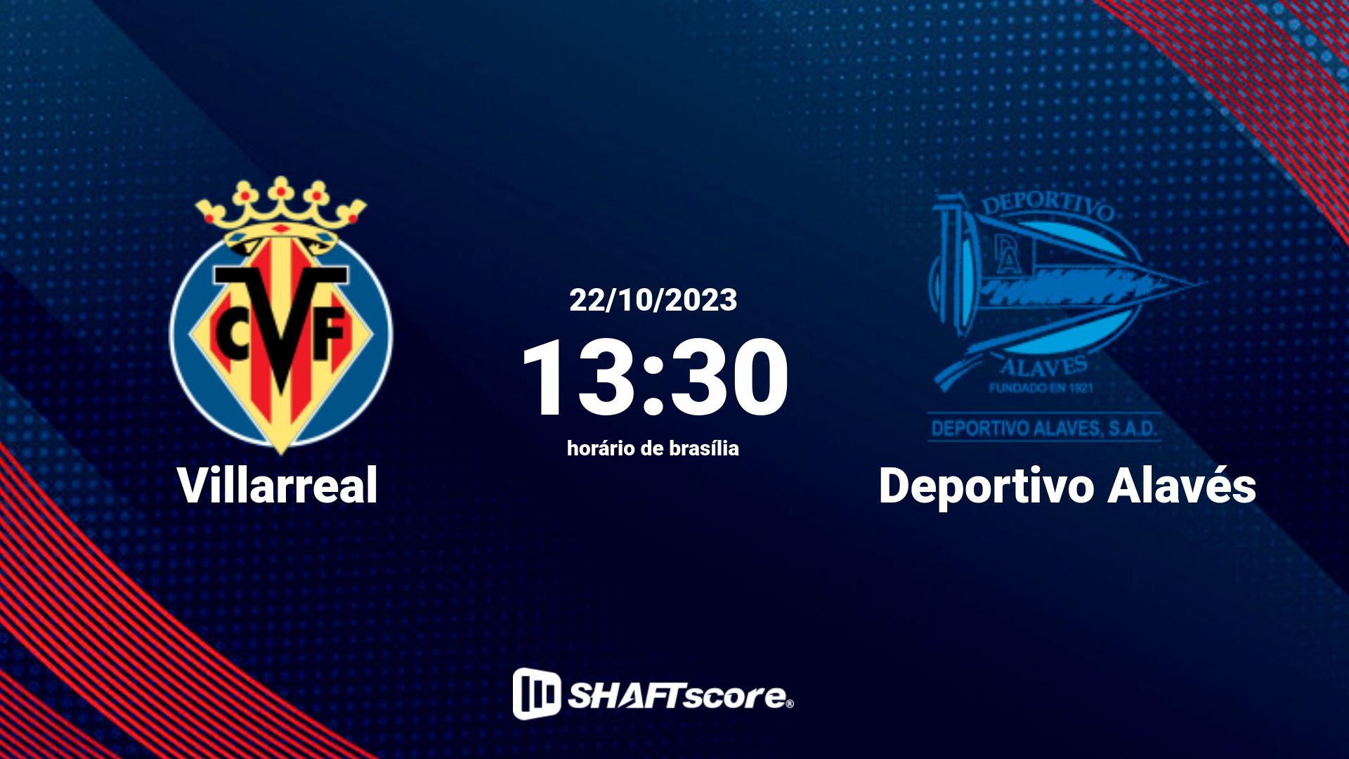 Estatísticas do jogo Villarreal vs Deportivo Alavés 22.10 13:30