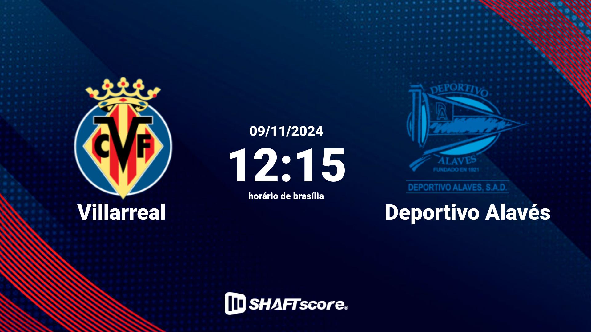 Estatísticas do jogo Villarreal vs Deportivo Alavés 09.11 12:15