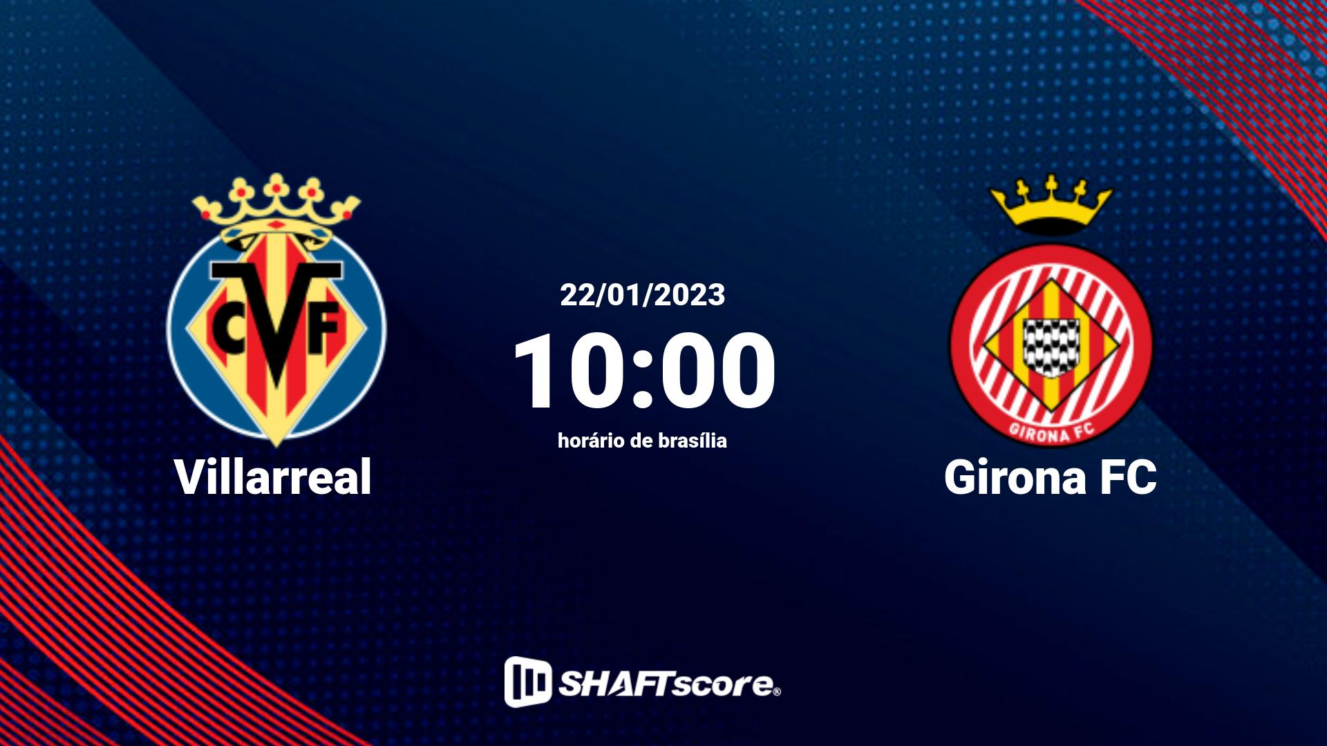 Estatísticas do jogo Villarreal vs Girona FC 22.01 10:00