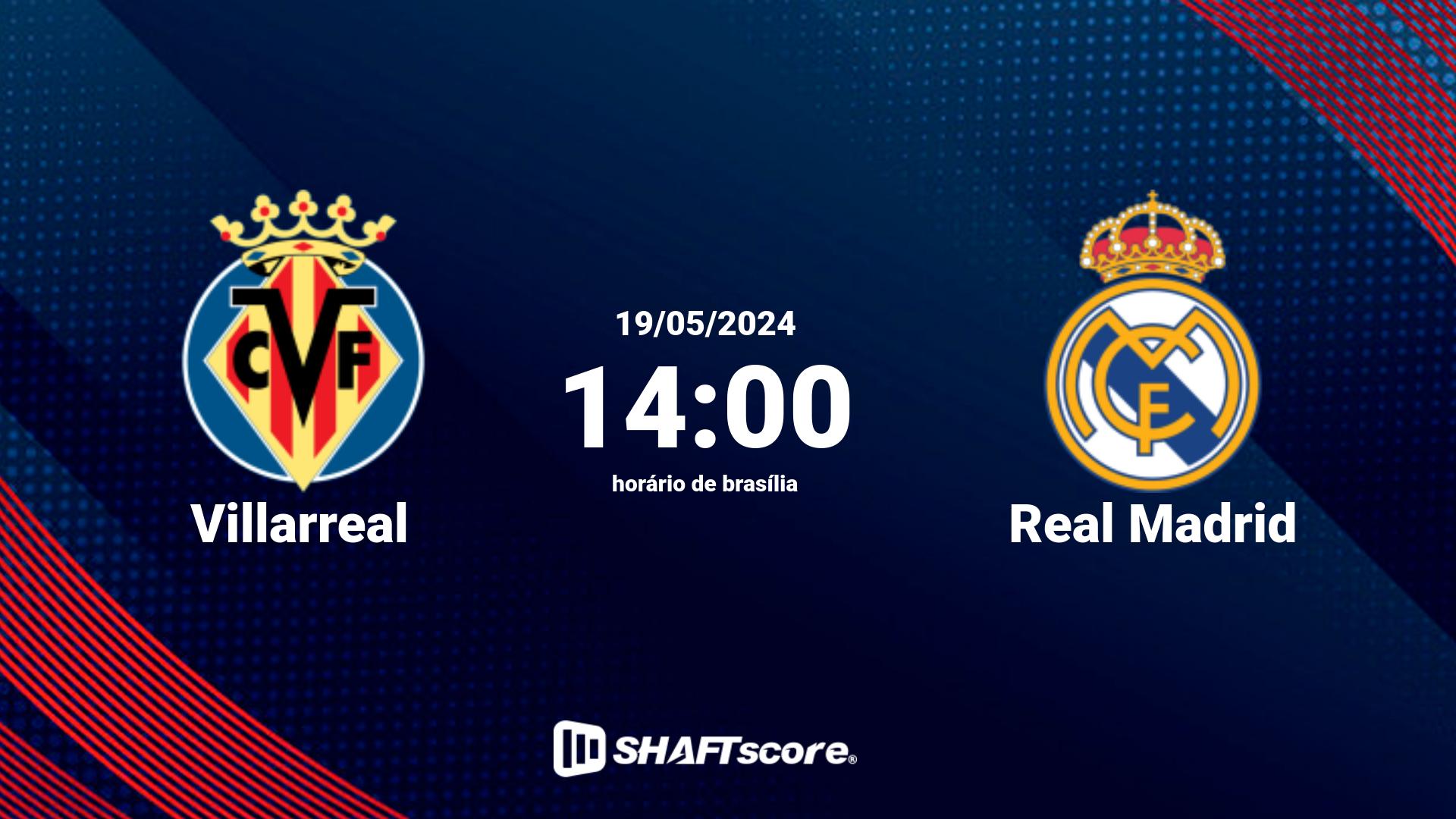 Estatísticas do jogo Villarreal vs Real Madrid 19.05 14:00