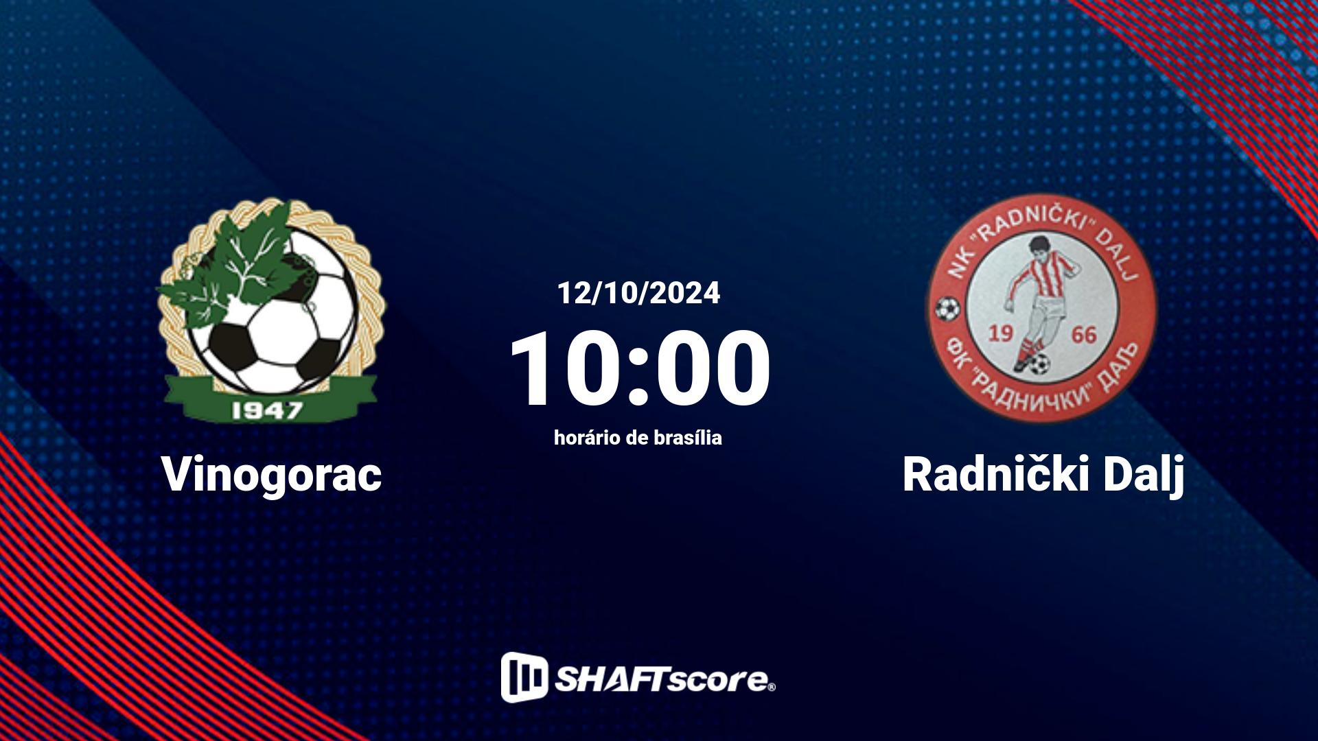 Estatísticas do jogo Vinogorac vs Radnički Dalj 12.10 10:00