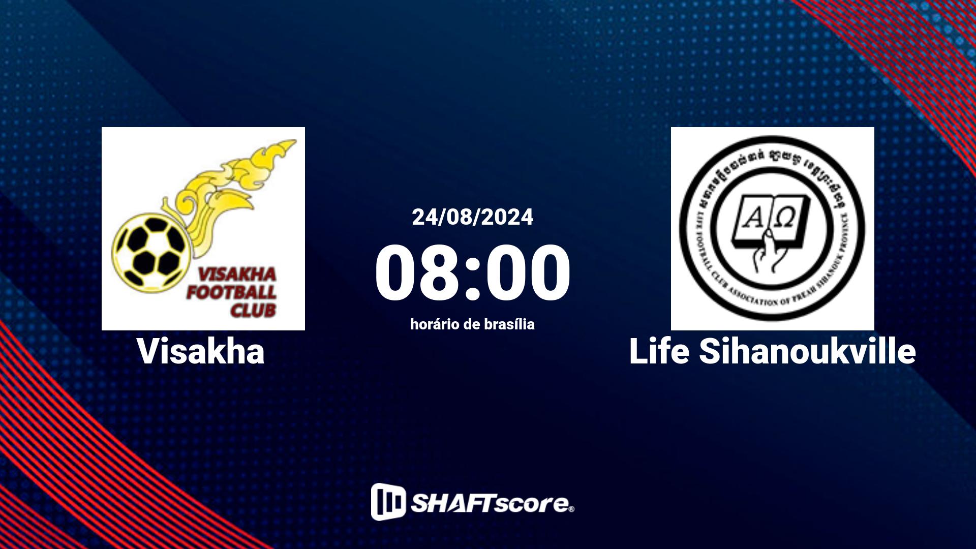 Estatísticas do jogo Visakha vs Life Sihanoukville 24.08 08:00