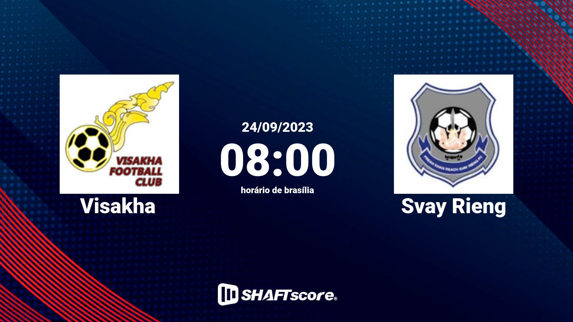 Estatísticas do jogo Visakha vs Svay Rieng 24.09 08:00