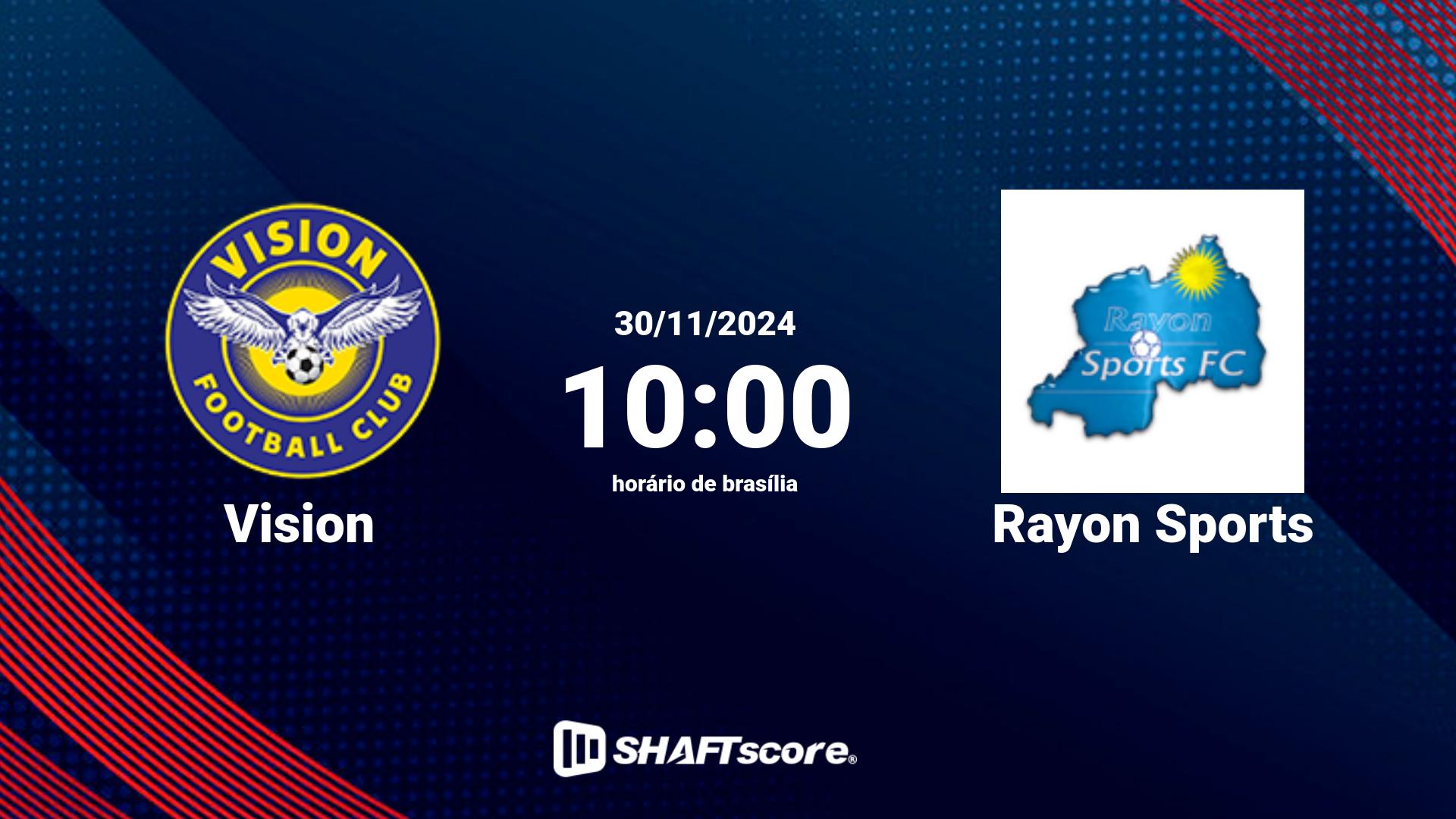 Estatísticas do jogo Vision vs Rayon Sports 30.11 10:00