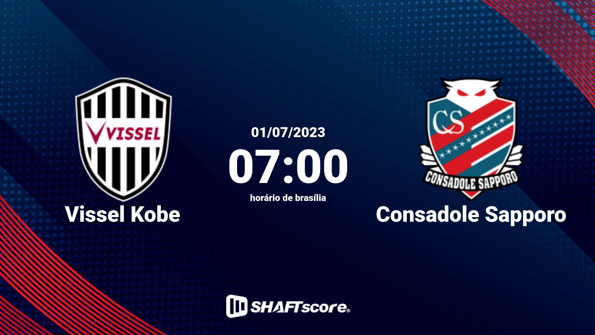 Estatísticas do jogo Vissel Kobe vs Consadole Sapporo 01.07 07:00