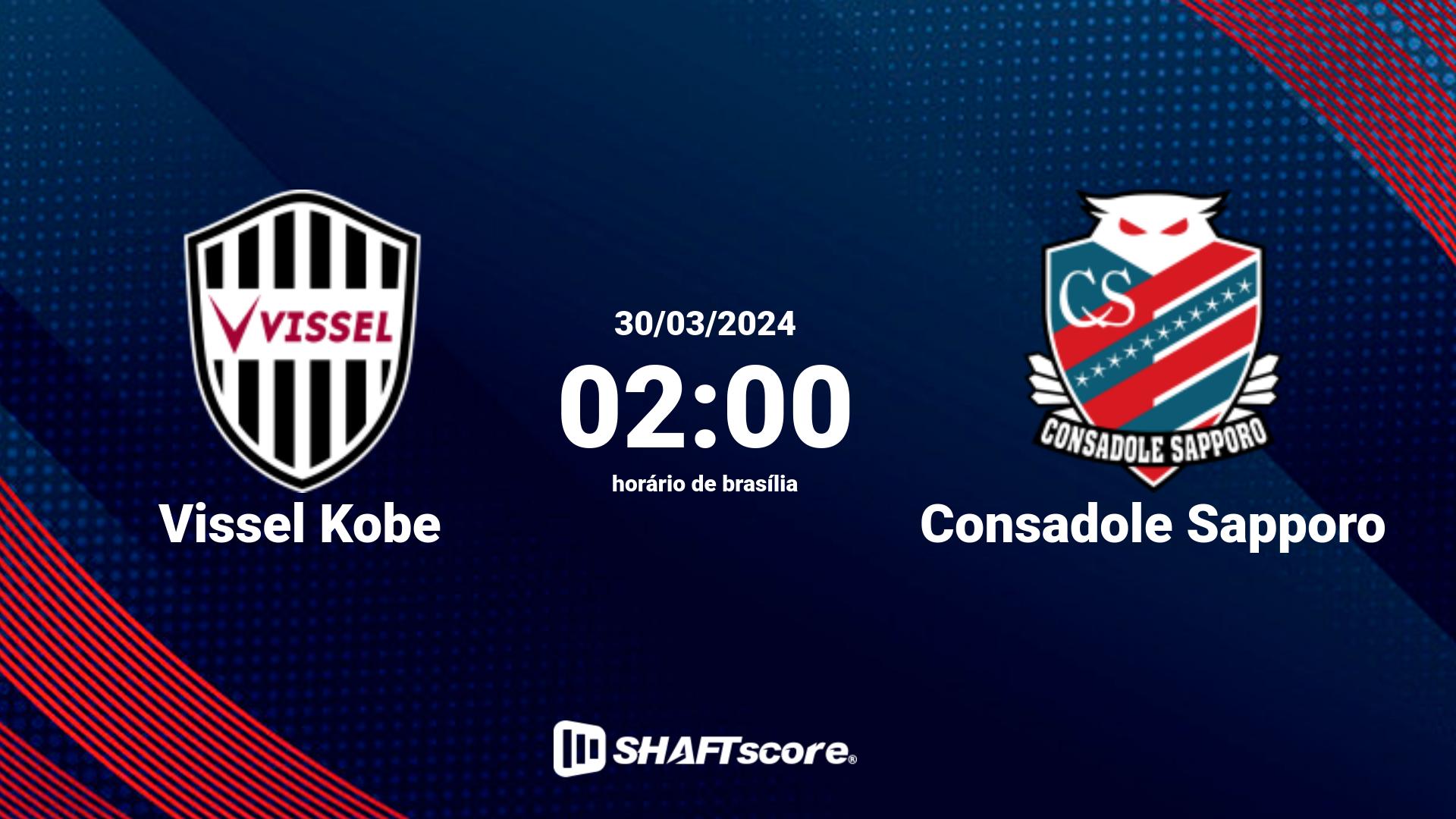 Estatísticas do jogo Vissel Kobe vs Consadole Sapporo 30.03 02:00