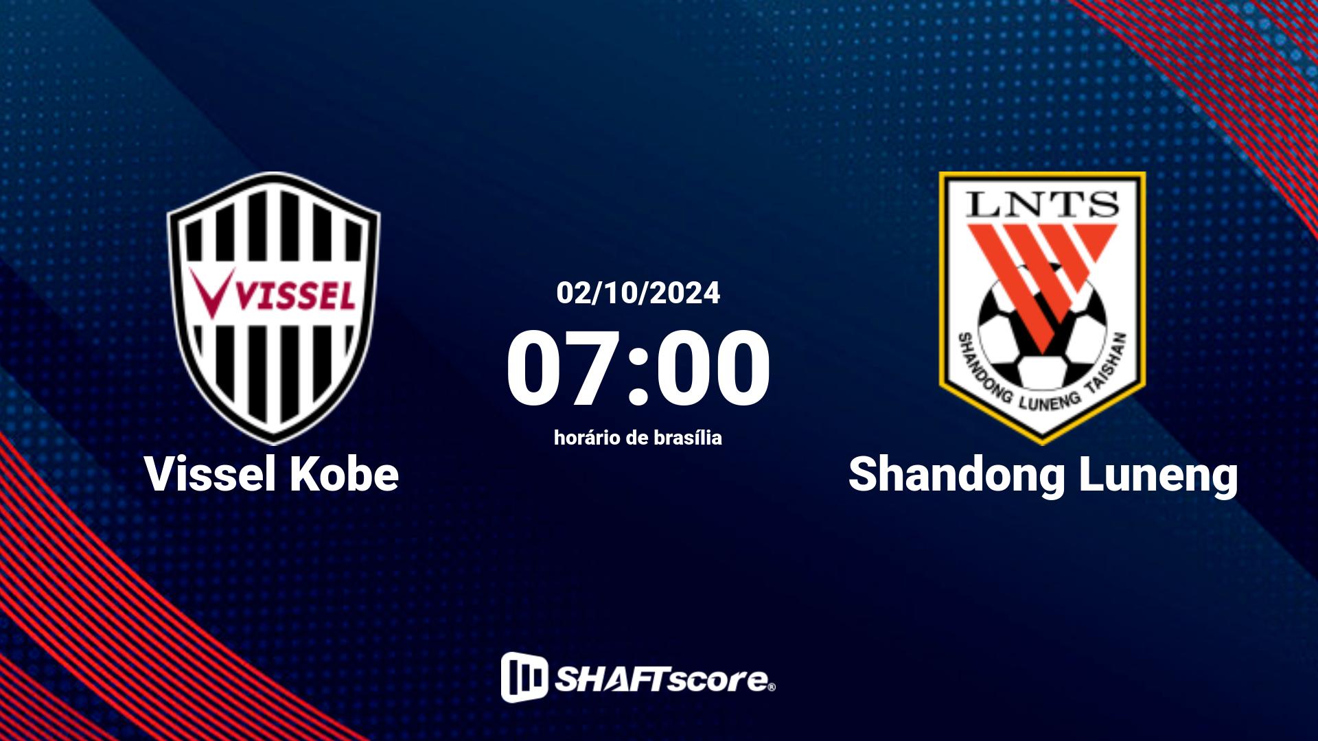 Estatísticas do jogo Vissel Kobe vs Shandong Luneng 02.10 07:00