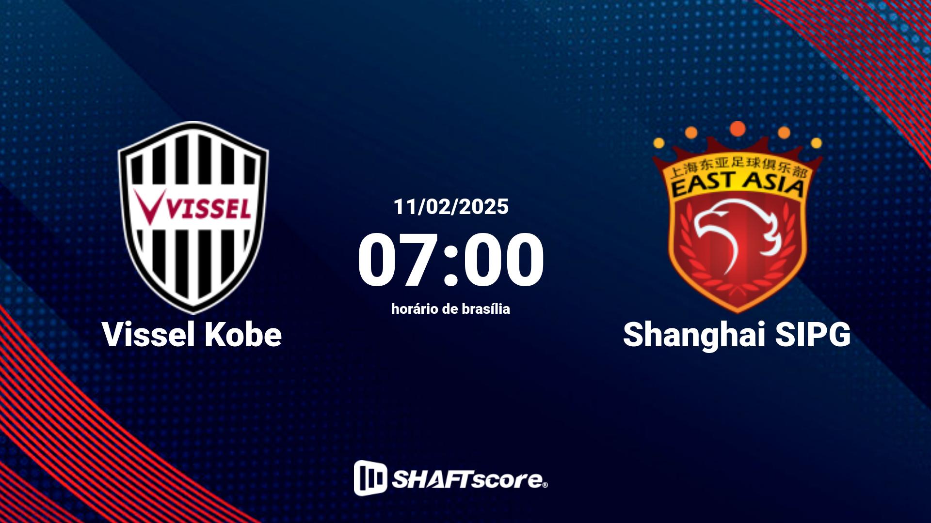 Estatísticas do jogo Vissel Kobe vs Shanghai SIPG 11.02 07:00