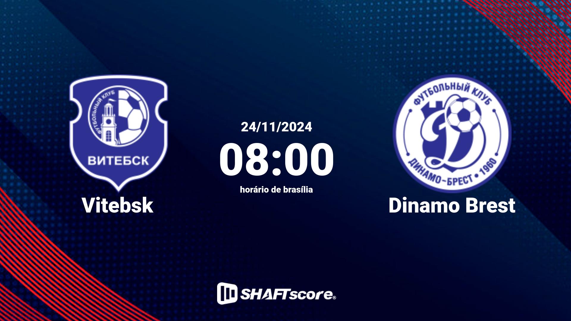 Estatísticas do jogo Vitebsk vs Dinamo Brest 24.11 08:00