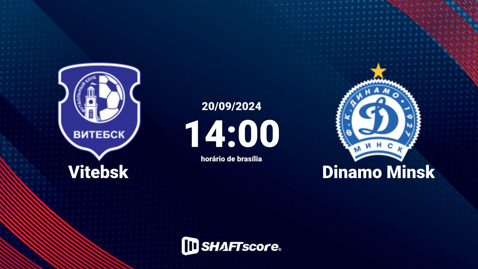 Estatísticas do jogo Vitebsk vs Dinamo Minsk 20.09 14:00