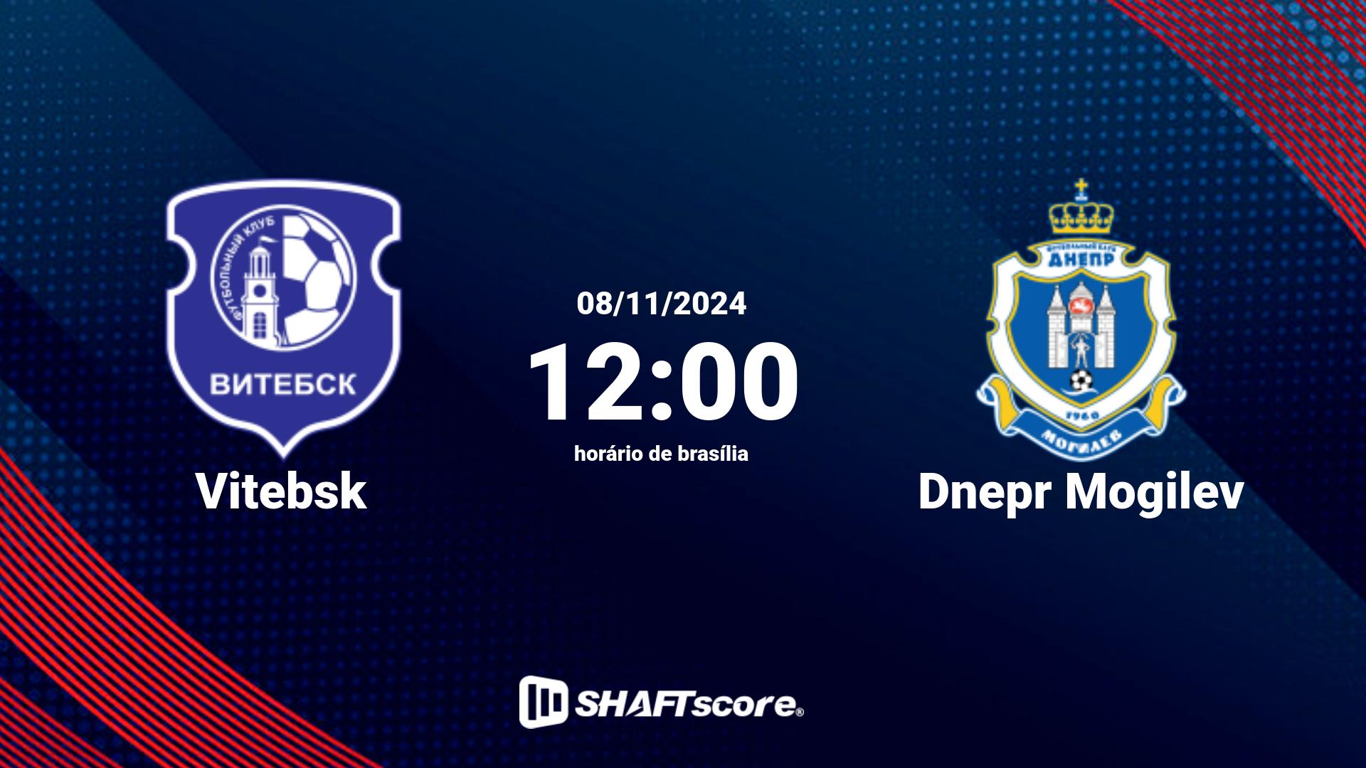 Estatísticas do jogo Vitebsk vs Dnepr Mogilev 08.11 12:00