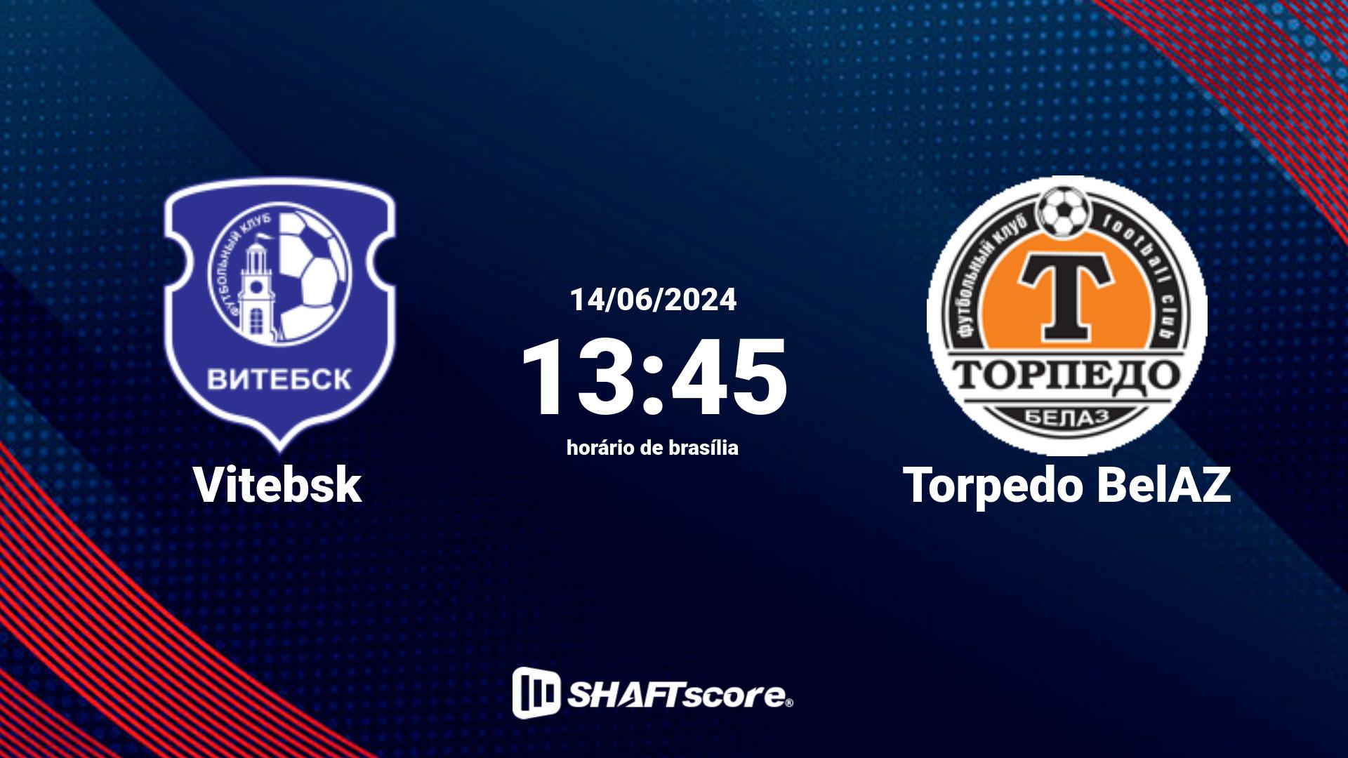 Estatísticas do jogo Vitebsk vs Torpedo BelAZ 14.06 13:45