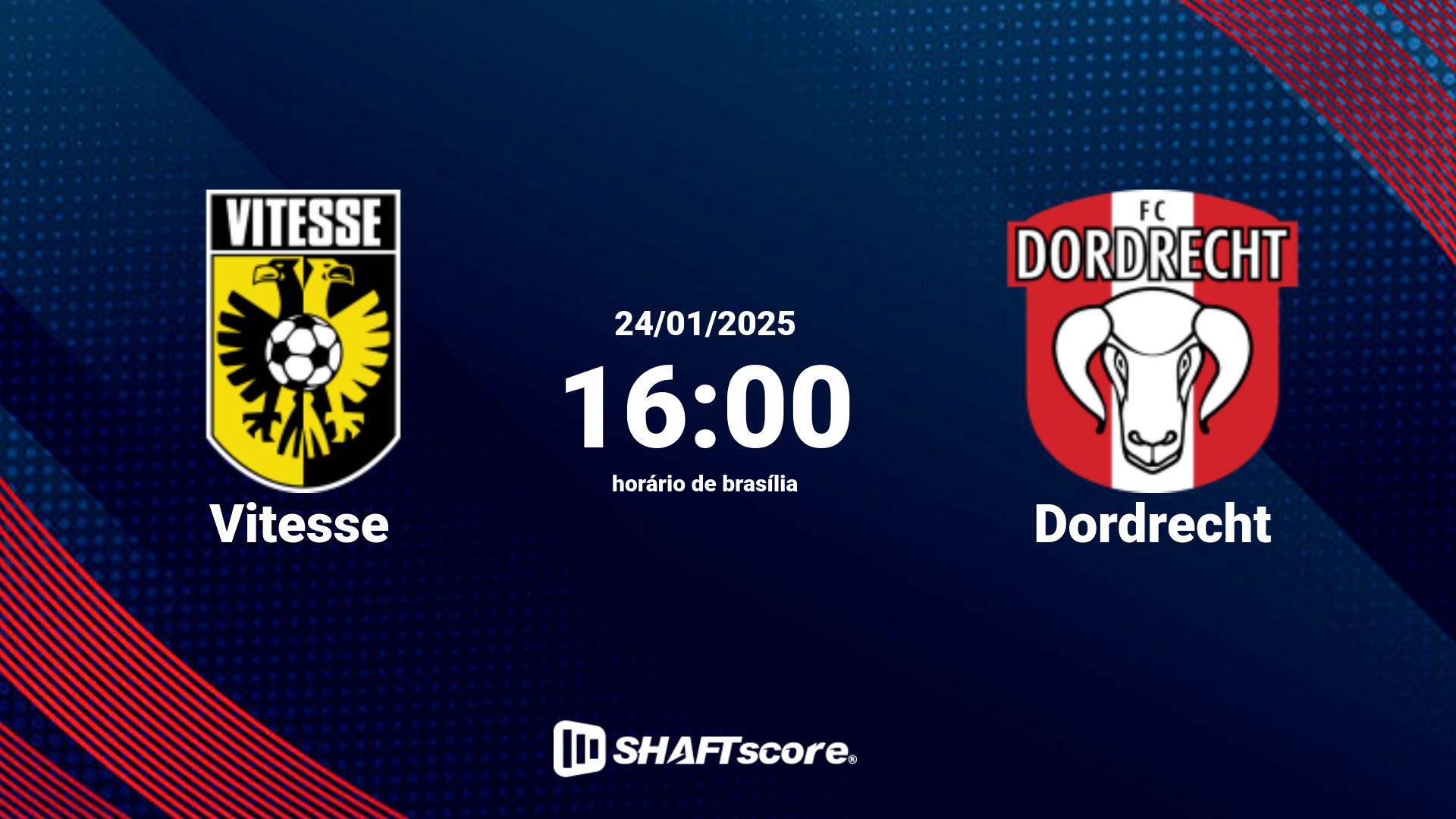 Estatísticas do jogo Vitesse vs Dordrecht 24.01 16:00