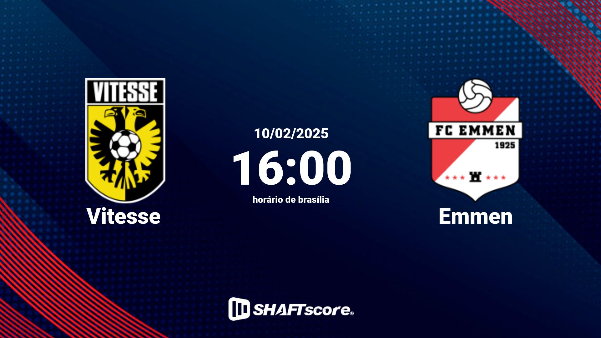 Estatísticas do jogo Vitesse vs Emmen 10.02 16:00