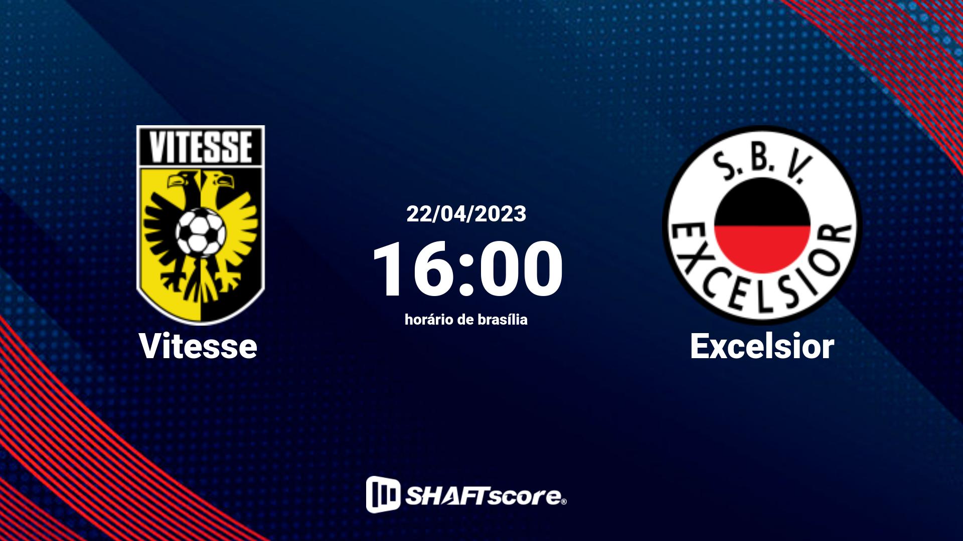 Estatísticas do jogo Vitesse vs Excelsior 22.04 16:00