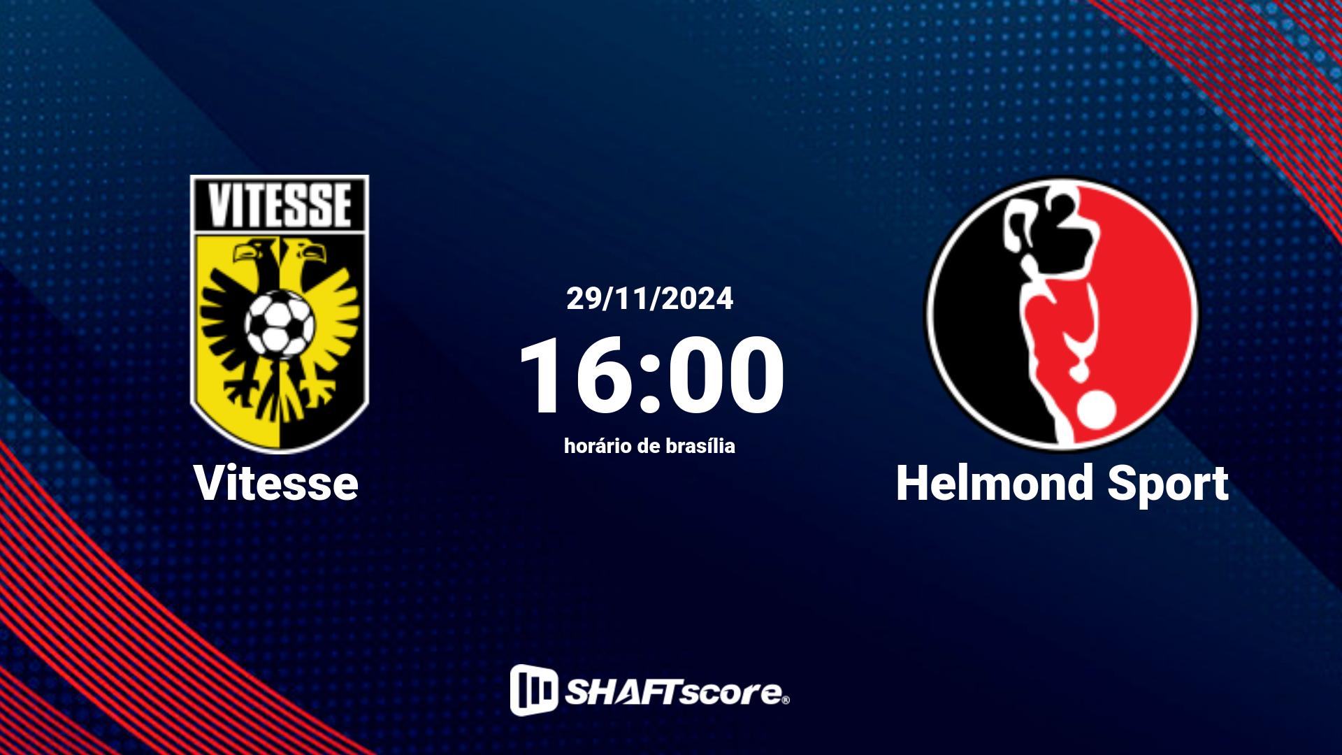 Estatísticas do jogo Vitesse vs Helmond Sport 29.11 16:00