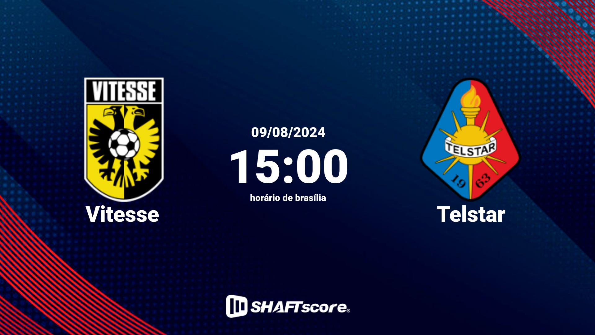 Estatísticas do jogo Vitesse vs Telstar 09.08 15:00