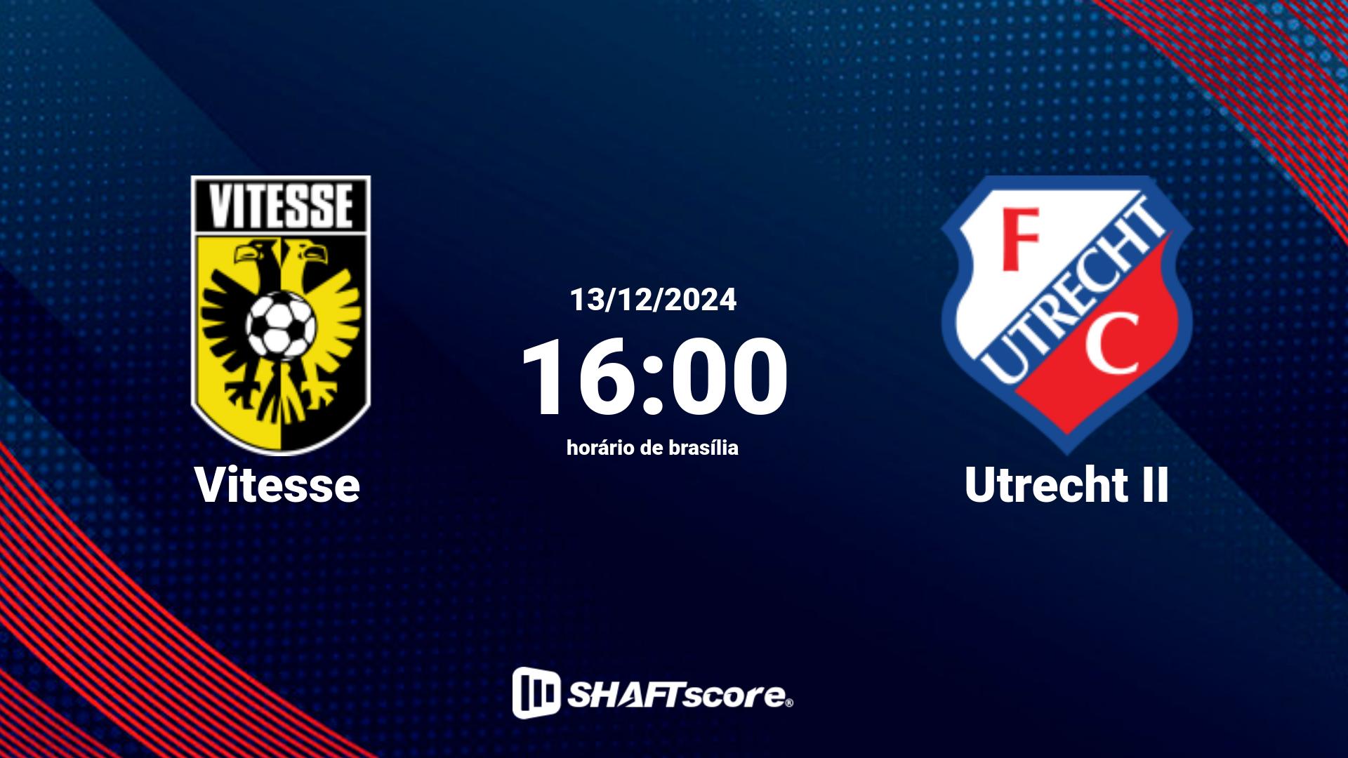 Estatísticas do jogo Vitesse vs Utrecht II 13.12 16:00