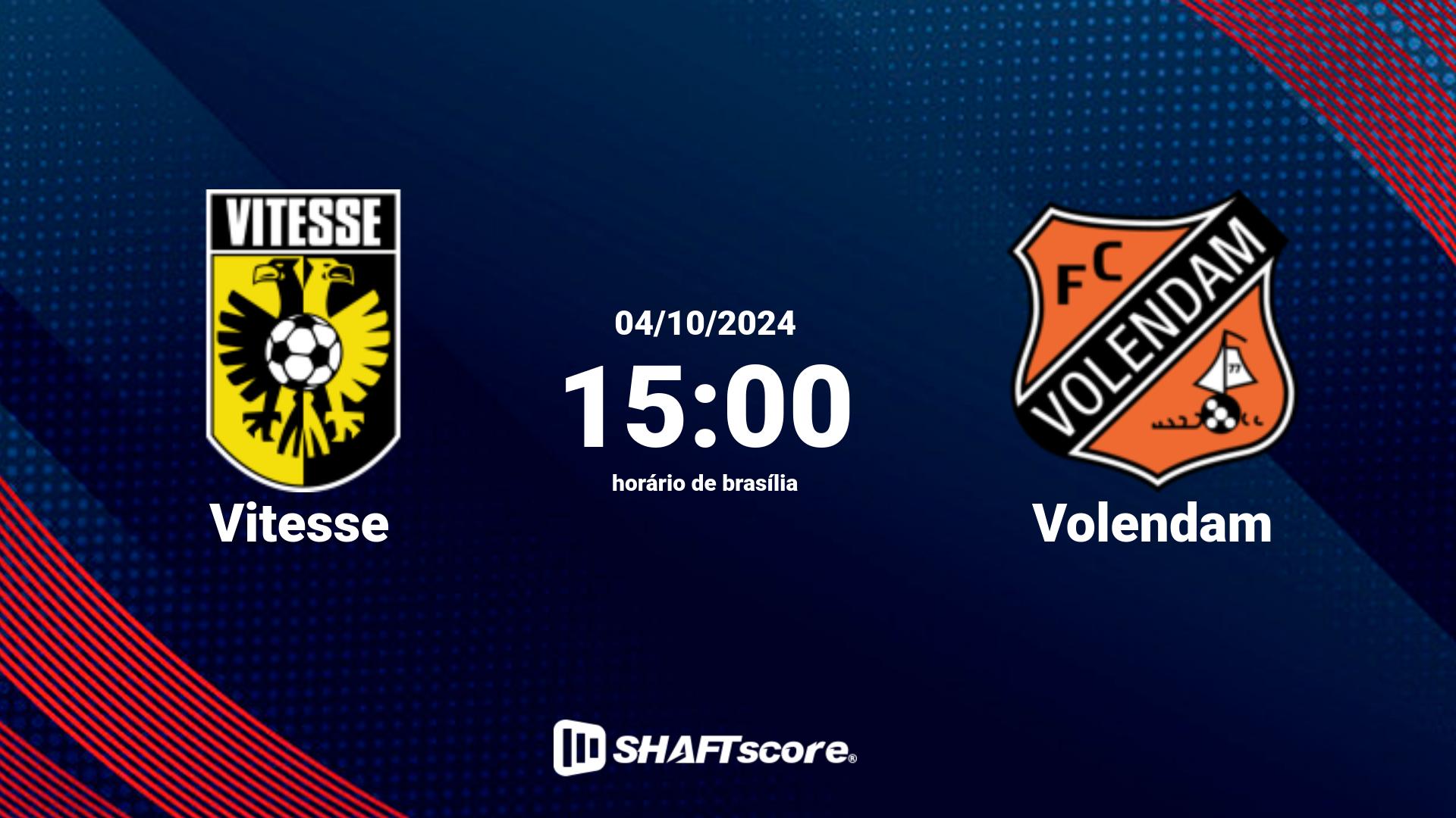 Estatísticas do jogo Vitesse vs Volendam 04.10 15:00