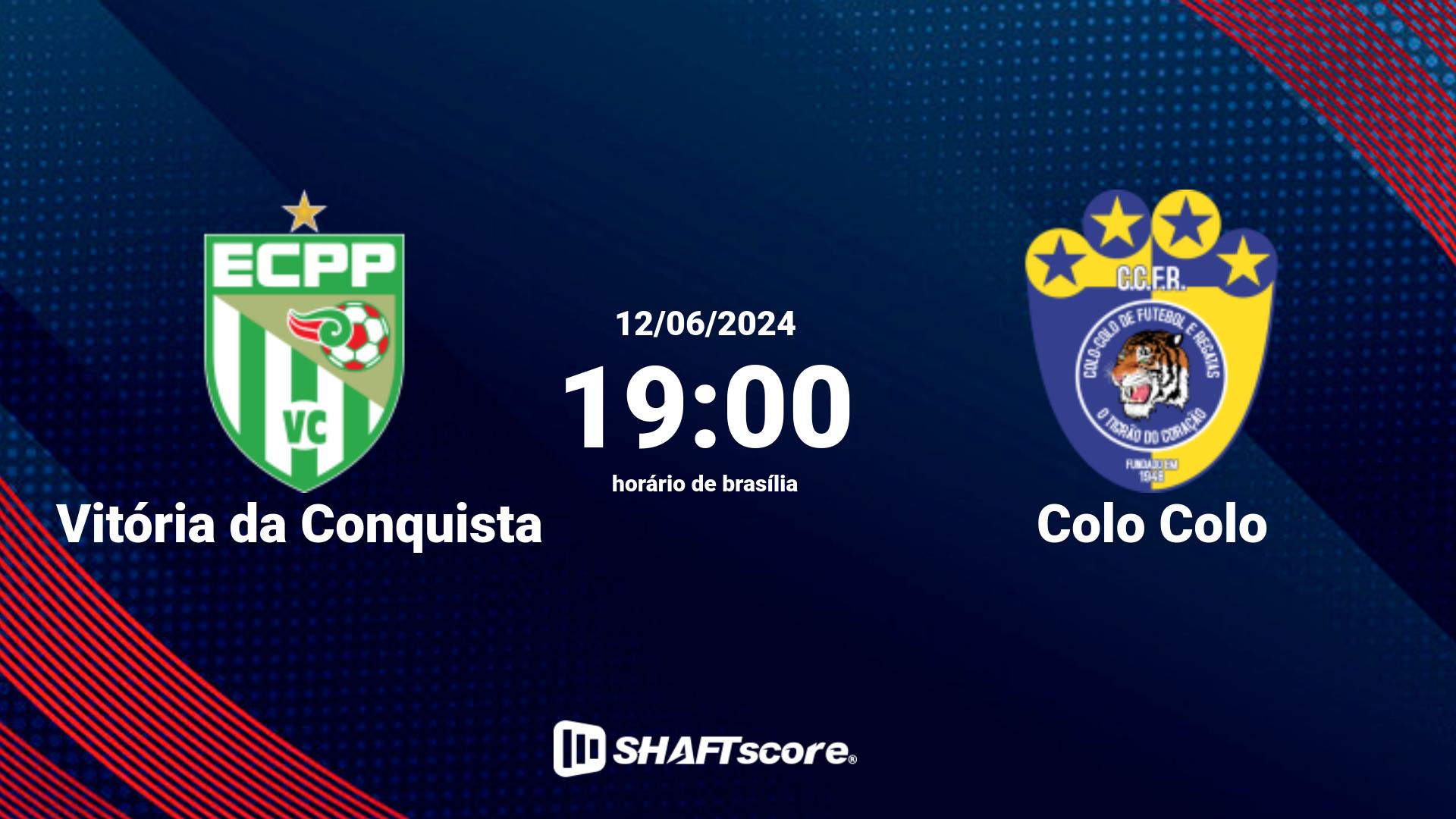 Estatísticas do jogo Vitória da Conquista vs Colo Colo 12.06 19:00