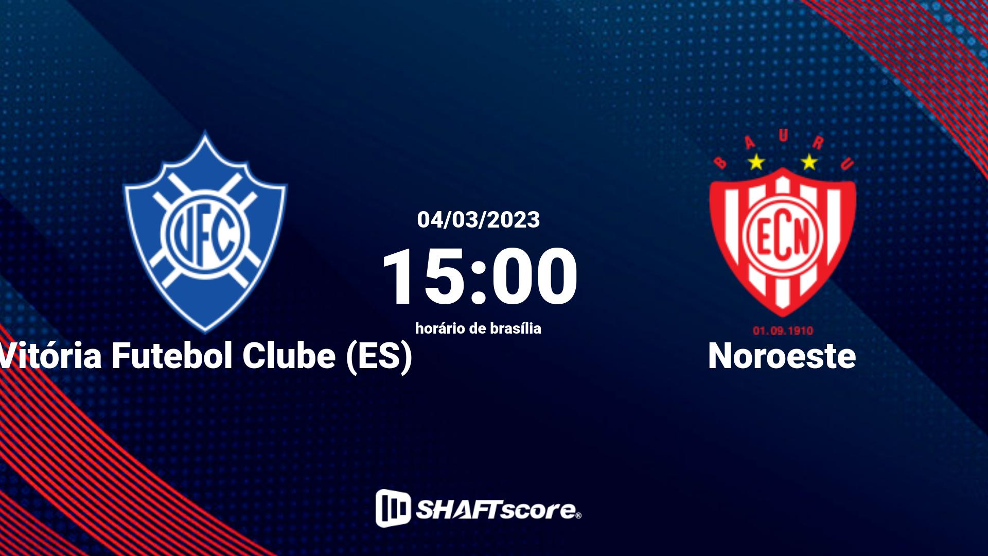 Estatísticas do jogo Vitória Futebol Clube (ES) vs Noroeste 04.03 15:00