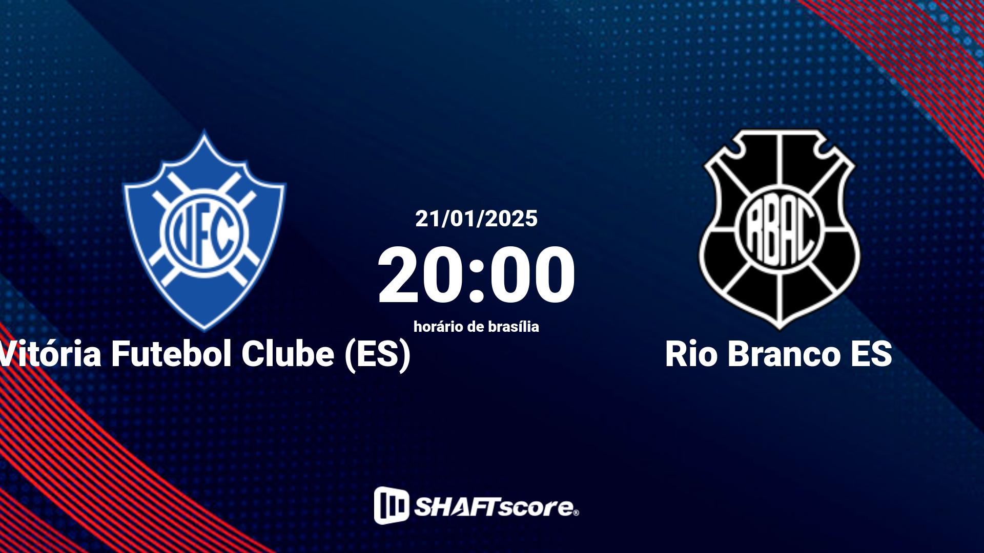 Estatísticas do jogo Vitória Futebol Clube (ES) vs Rio Branco ES 21.01 20:00